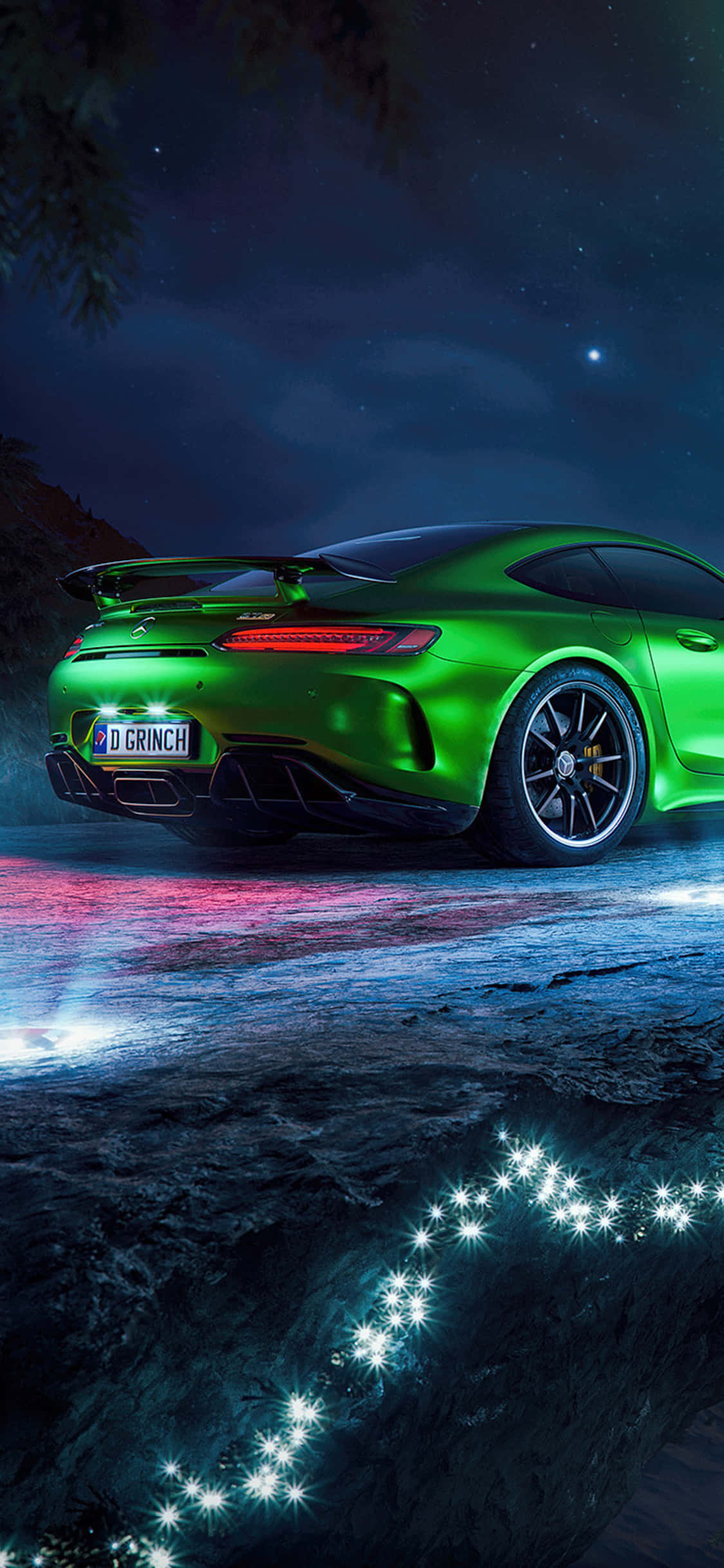 Fondo GT R Verde de Mercedes AMG para iPhone Xs Fondos de pantalla