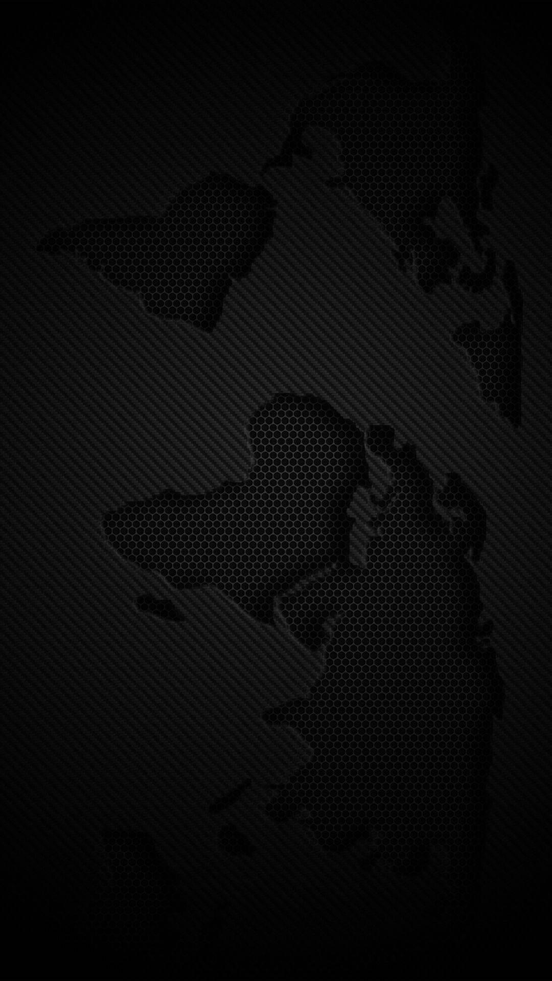 Fondo Hexagonal de Mapa Mundial Negro Sólido para iPhone Fondos de pantalla