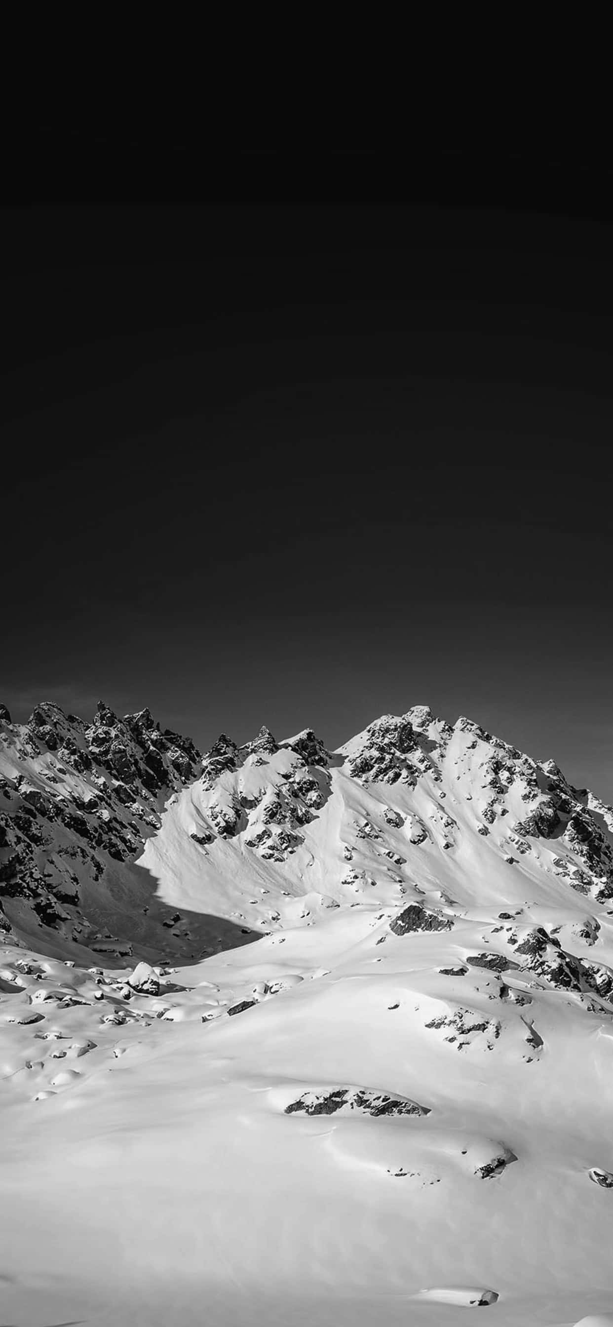 Fondo Invernal Montaña en Blanco y Negro para iPhone XS Max Fondos de pantalla