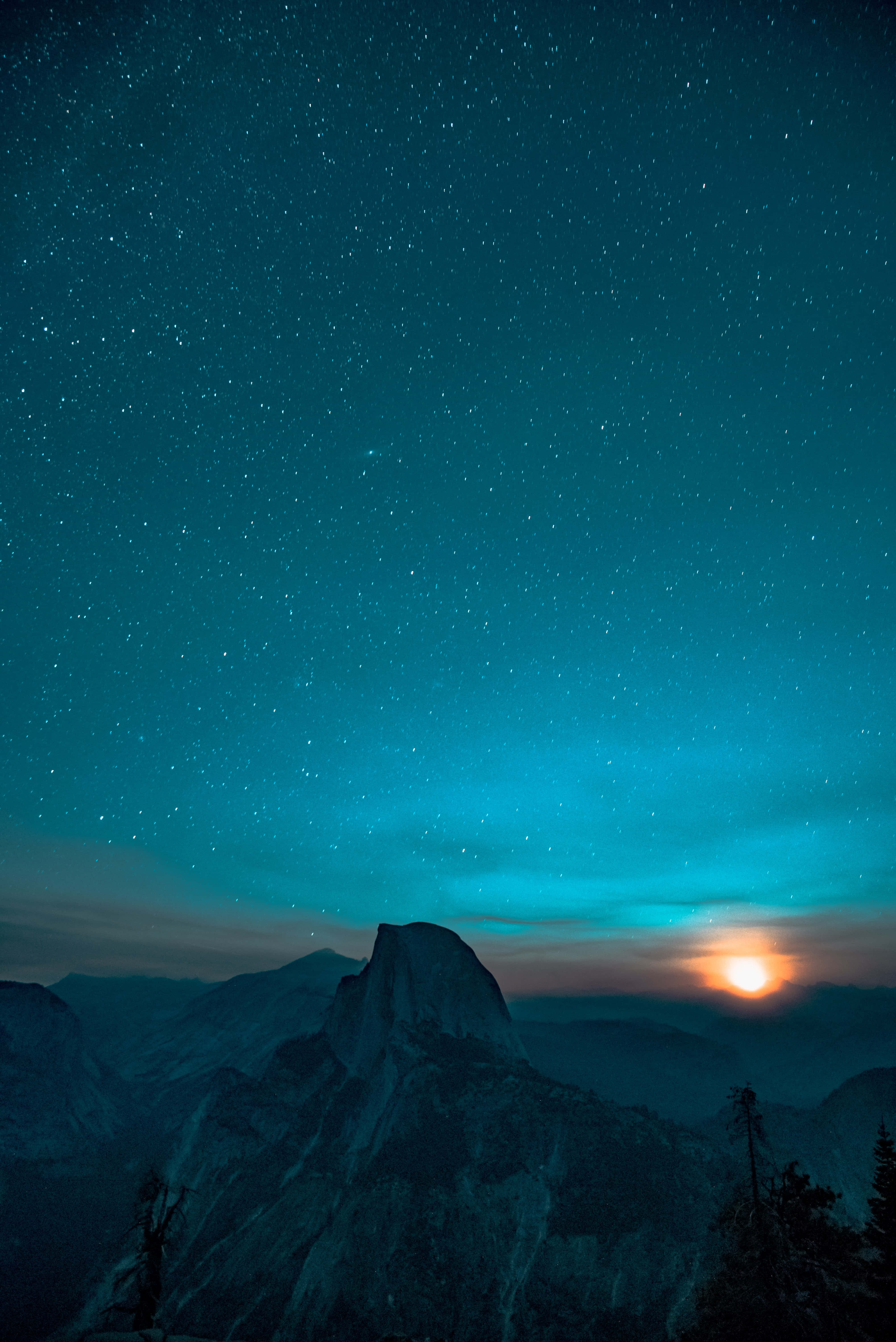 Fondo iPhone Noche Estrellada Montaña Yosemite Fondos de pantalla