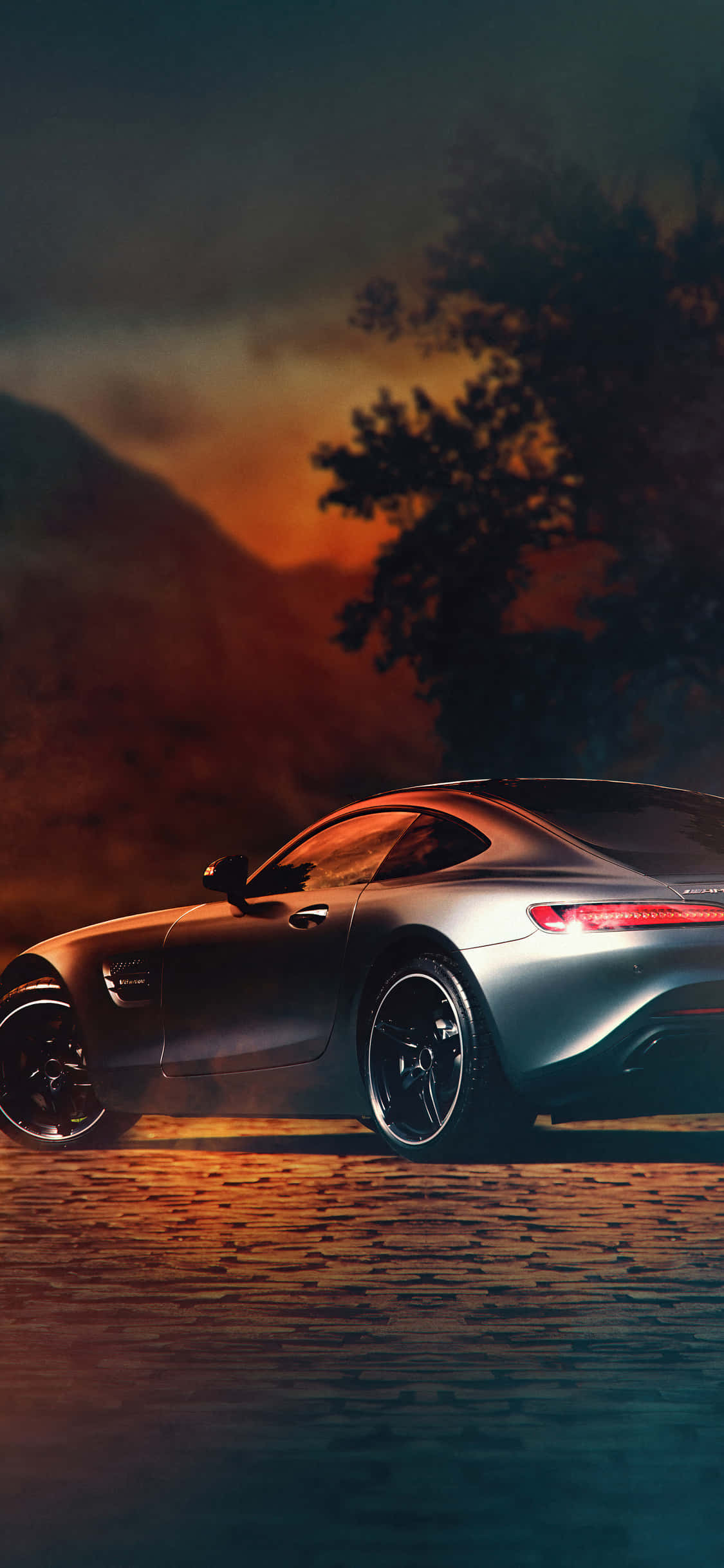 Fondo iPhone X Amg Gt-r y AMG GT C plateado Fondos de pantalla