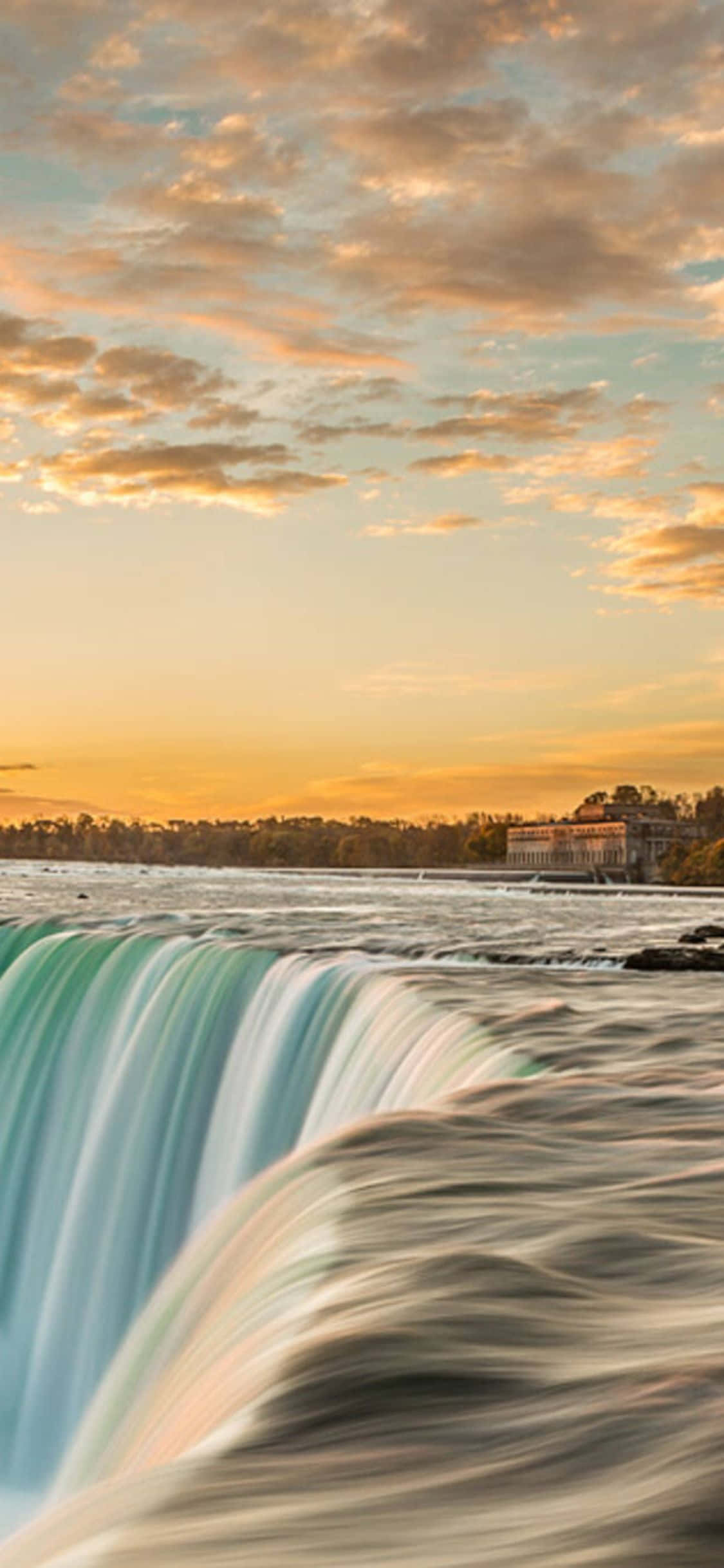 Fondo de Cataratas del Niágara al atardecer para iPhone X Fondos de pantalla