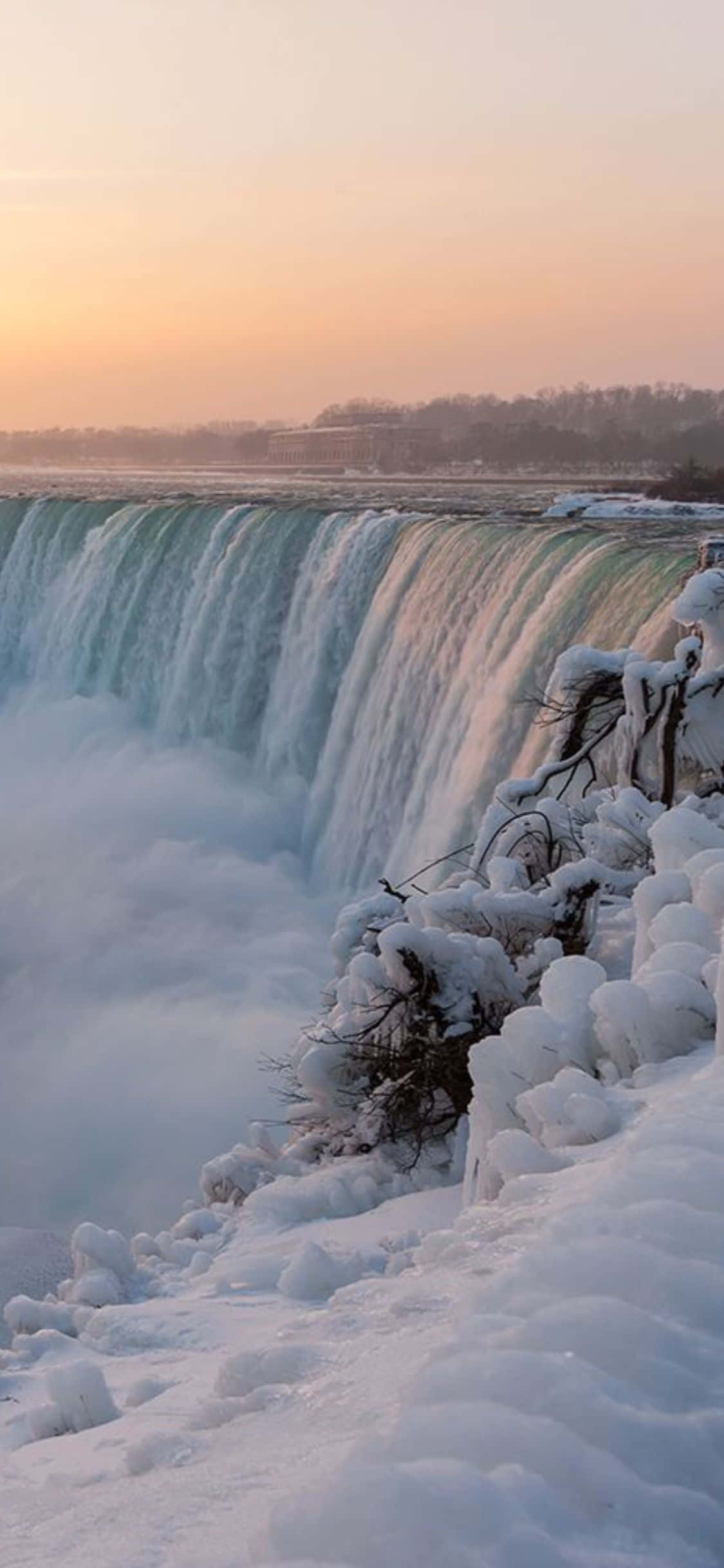 Fondo iPhone X Cataratas del Niágara Nieve Fondos de pantalla