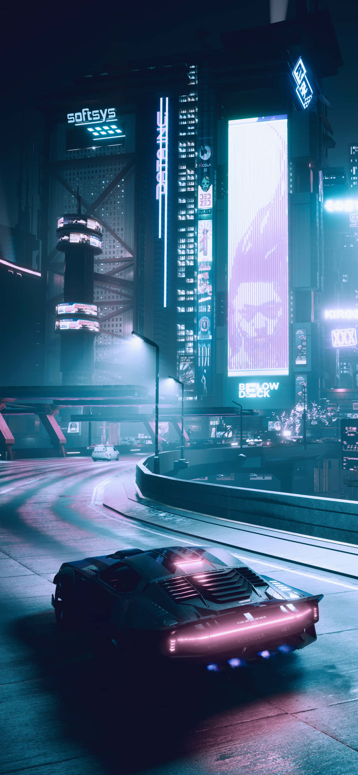 Fondo iPhone X Cyberpunk 2077 Coche Conduciendo Fondos de pantalla