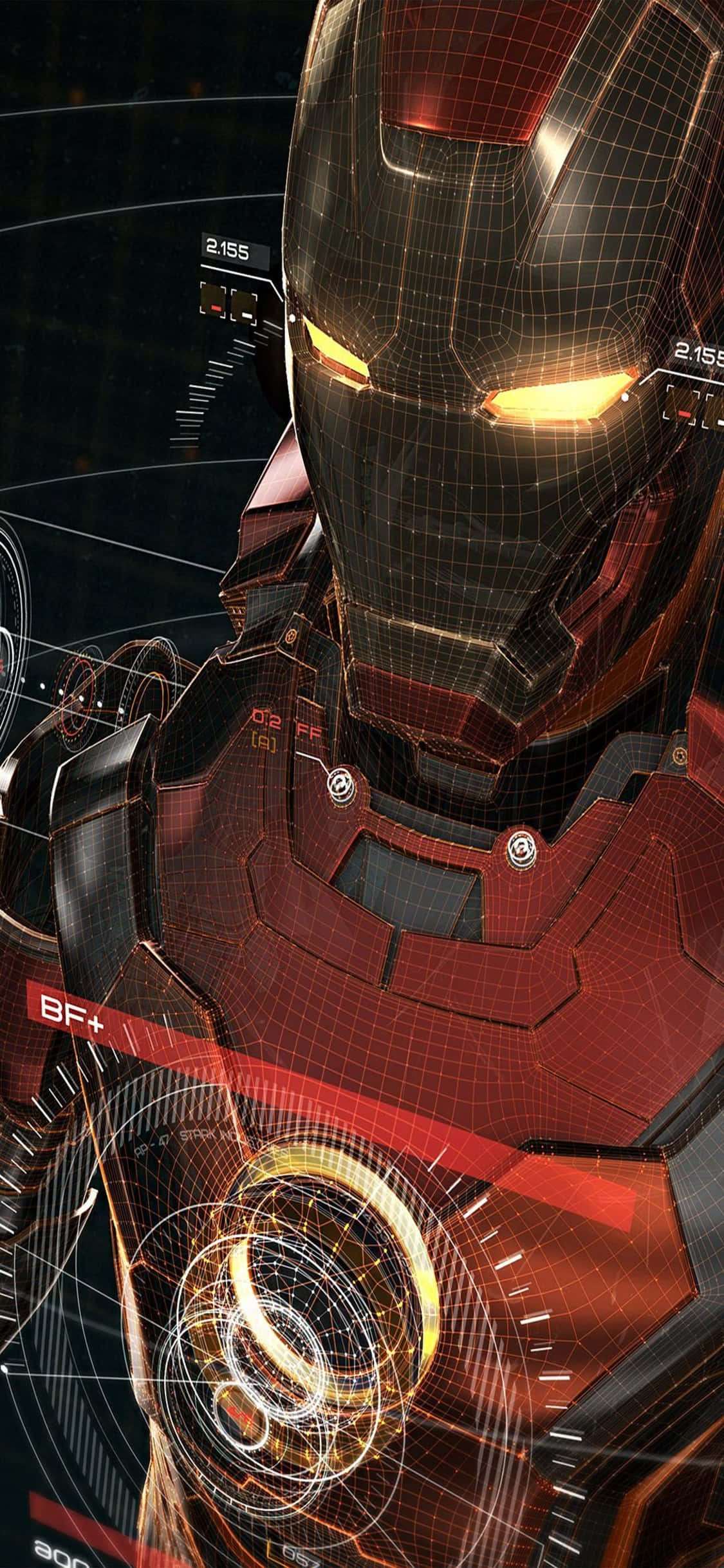 Fondo iPhone X de Iron Man con Diseño 3D del Traje Fondos de pantalla