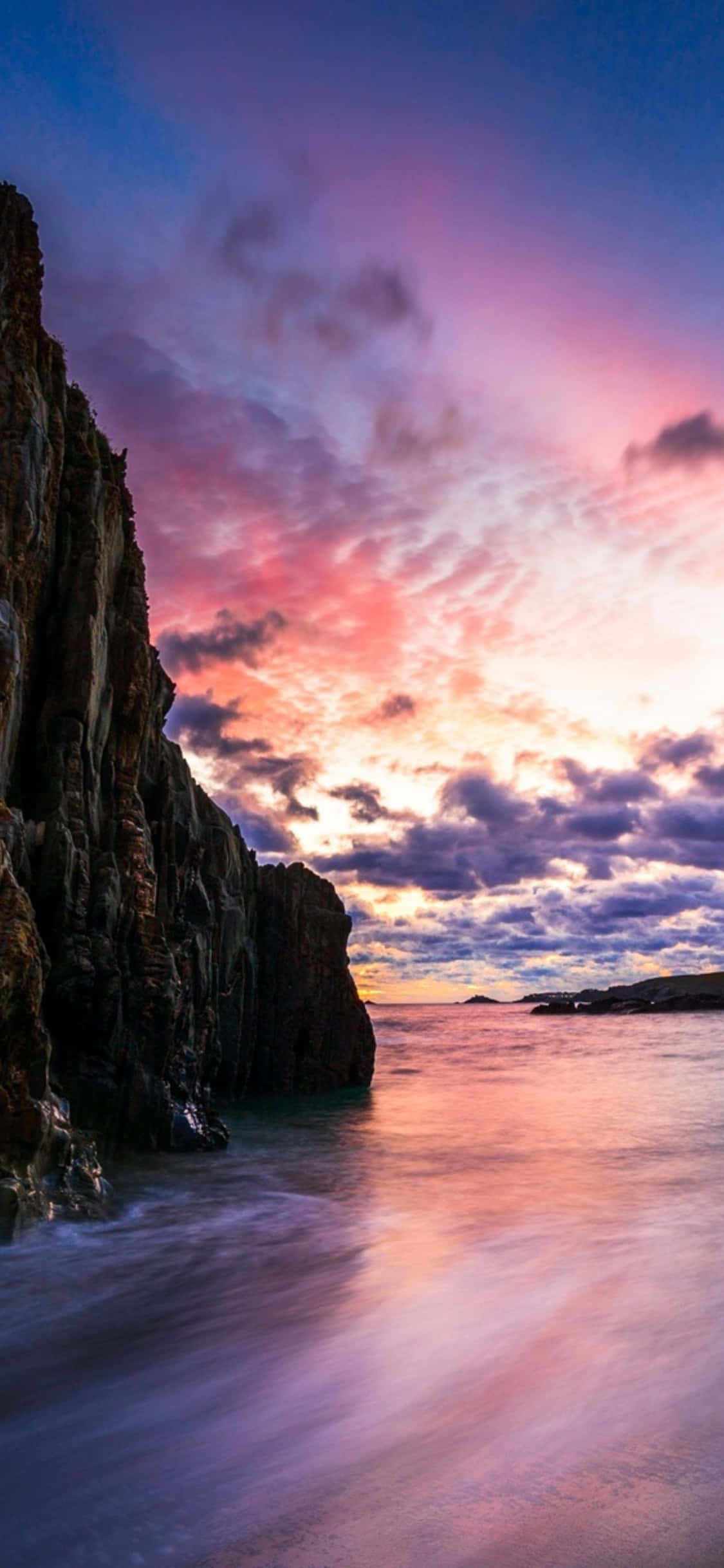 Fondo iPhone X Malibu con atardecer en acantilado Fondos de pantalla