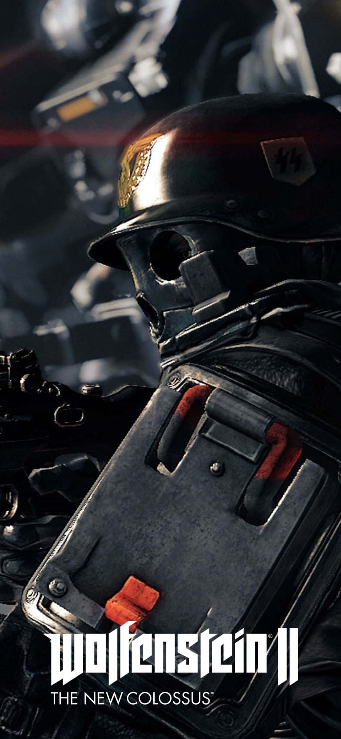 Fondo iPhone Xs de Wolfenstein II con Soldado Nazi en Combate Fondos de pantalla