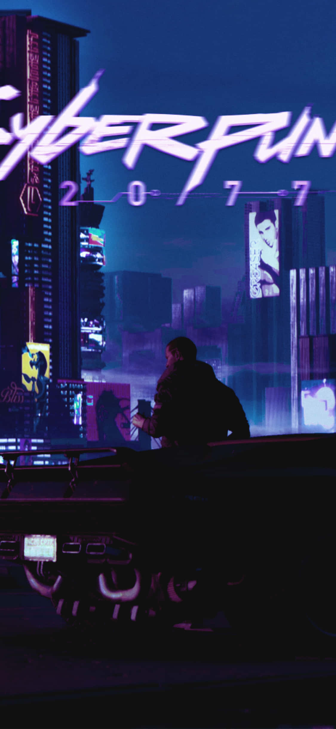 Fondo para iPhone XS Max Cyberpunk 2077 ciudad oscura Fondos de pantalla