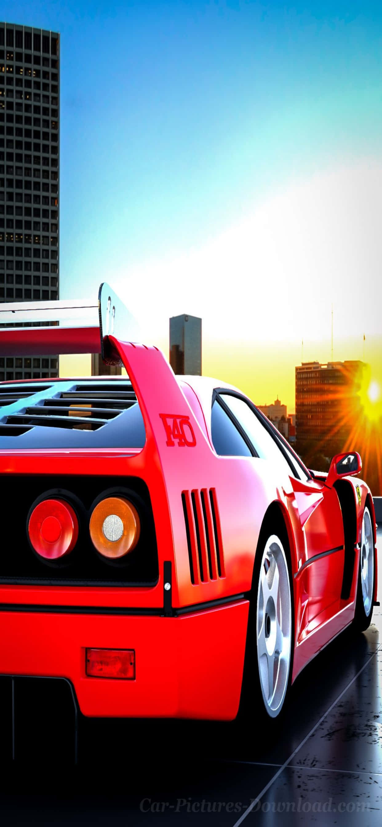 Fondo iPhone Xs Max Ferrari Dibujo de un Ferrari F40 Rojo Fondos de pantalla