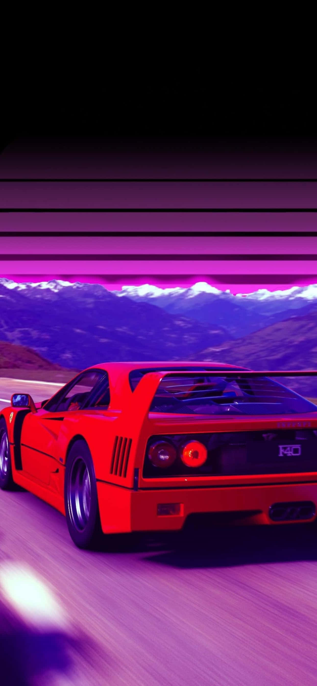 Fondo iPhone Xs Max Ferrari Ferrari F40 Rojo Fondo Púrpura Fondos de pantalla