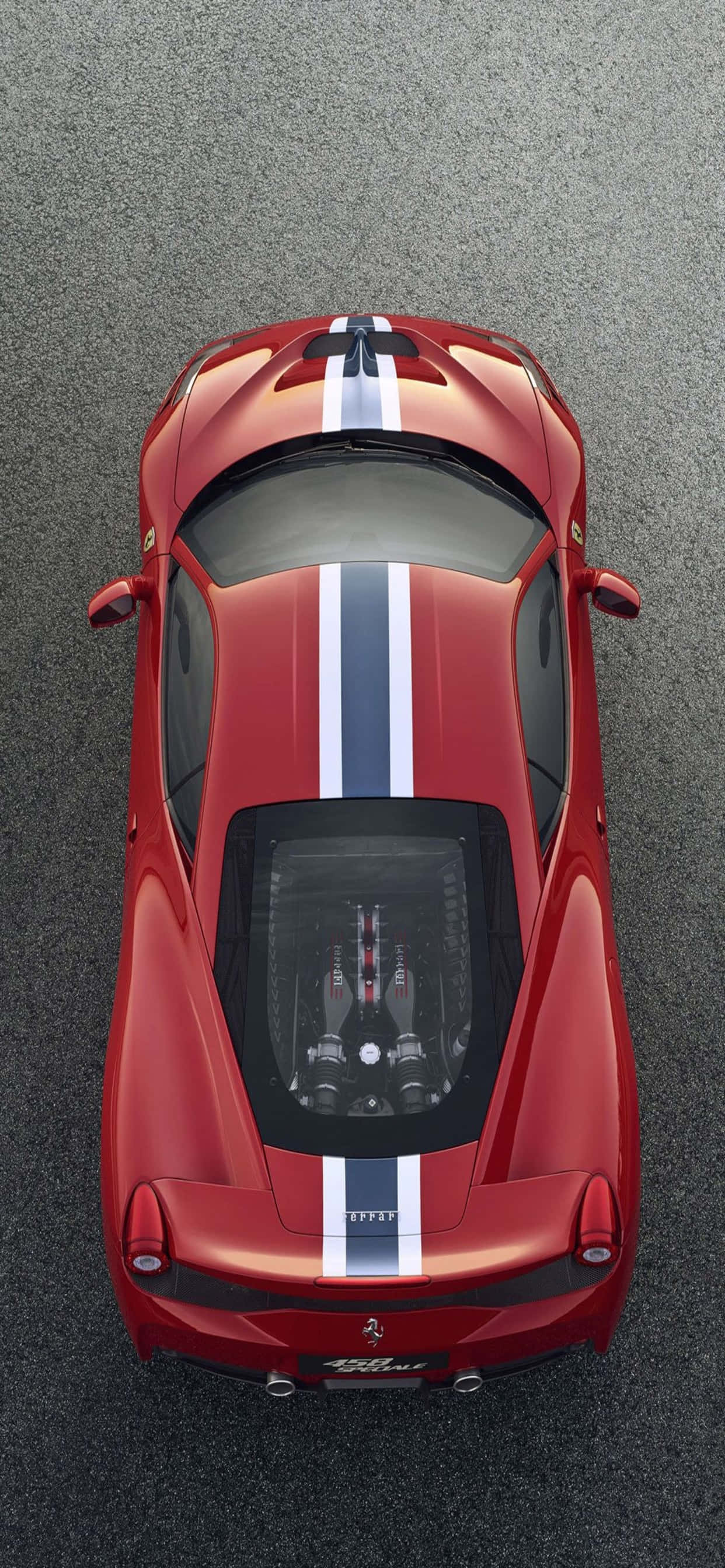 Fondo iPhone Xs Max Ferrari Rojo Ferrari 458 Speciale 2014 con Rayas Fondos de pantalla