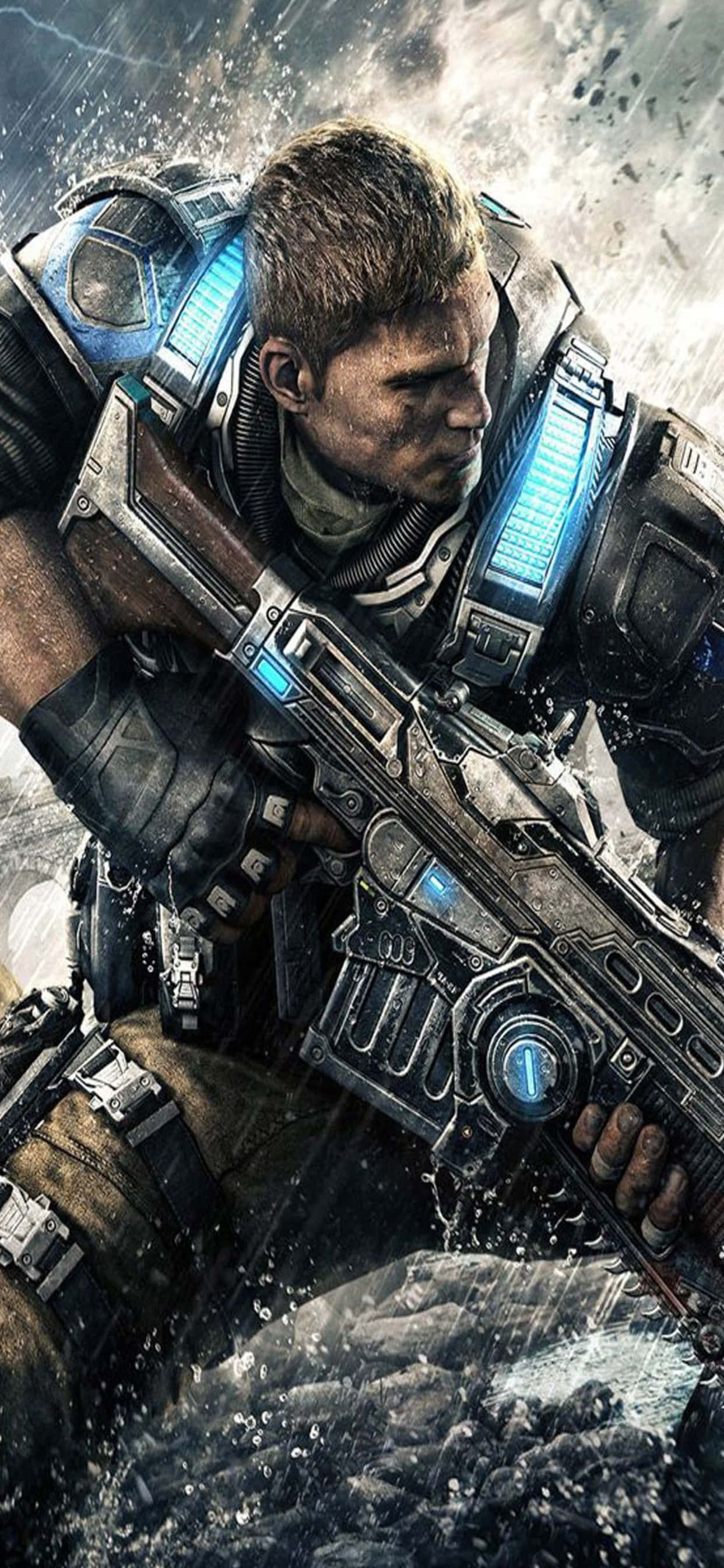 Fondo de JD con rifle de Gears of War 5 para iPhone XS Max Fondos de pantalla