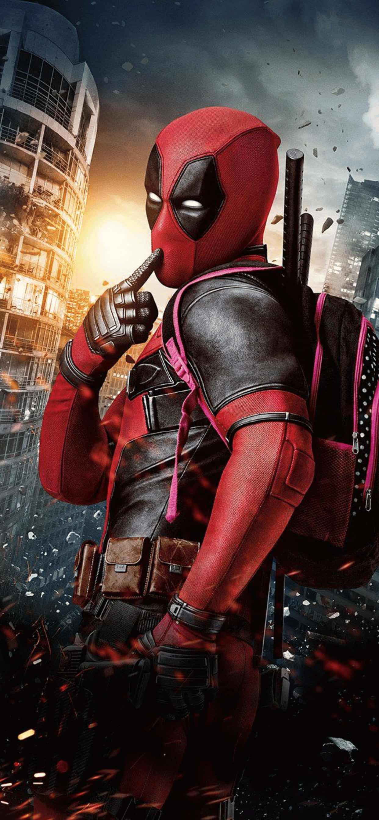 Fondo iPhone XS Max Marvel Deadpool Posando Fondos de pantalla