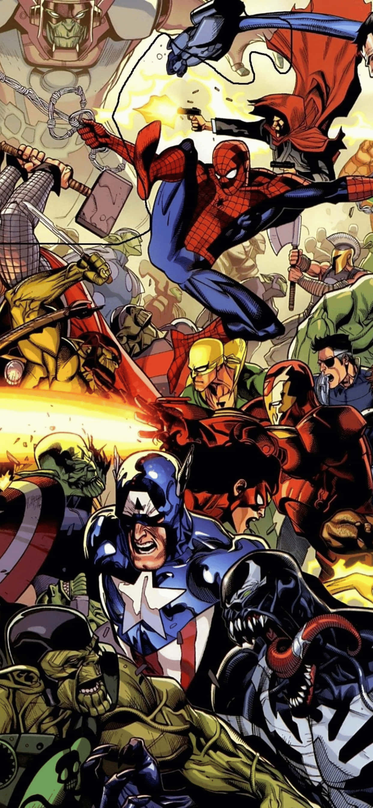 Fondo iPhone XS Max Marvel Estilo Arte Cómic Fondos de pantalla