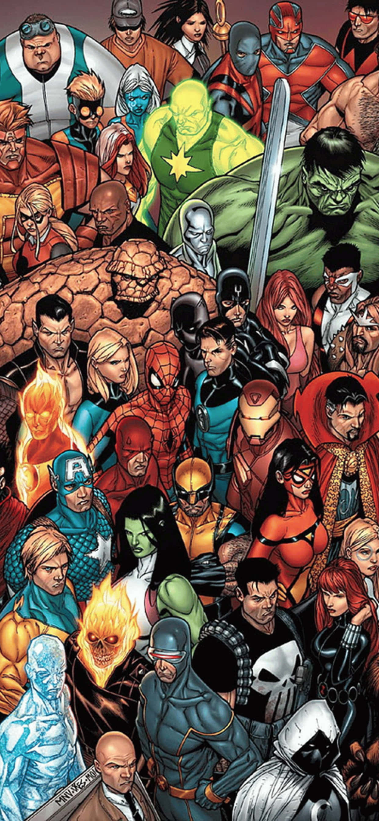 Fondo iPhone XS Max Todos los Superhéroes Marvel Fondos de pantalla