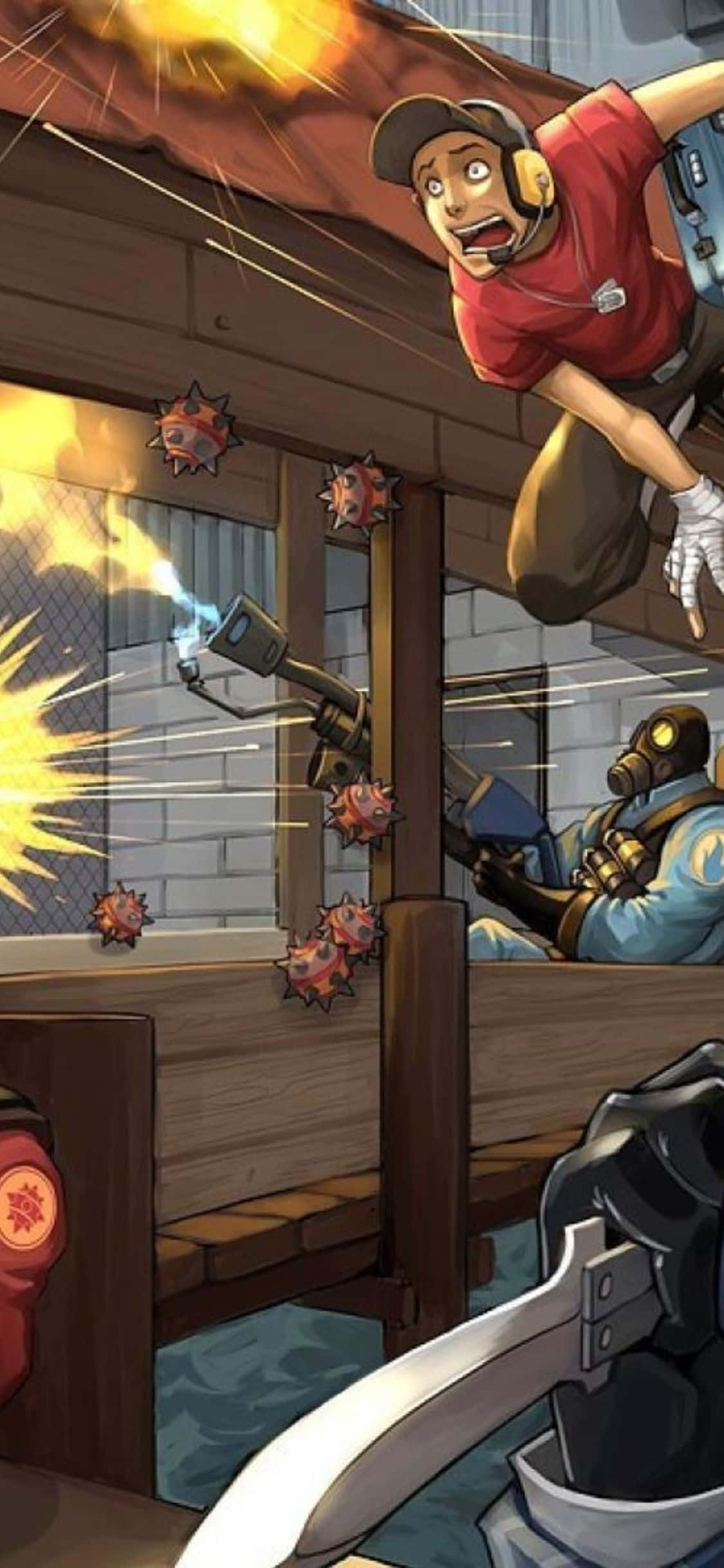Fondo iPhone XS Team Fortress 2 Estilo Arte Cómic Fondos de pantalla