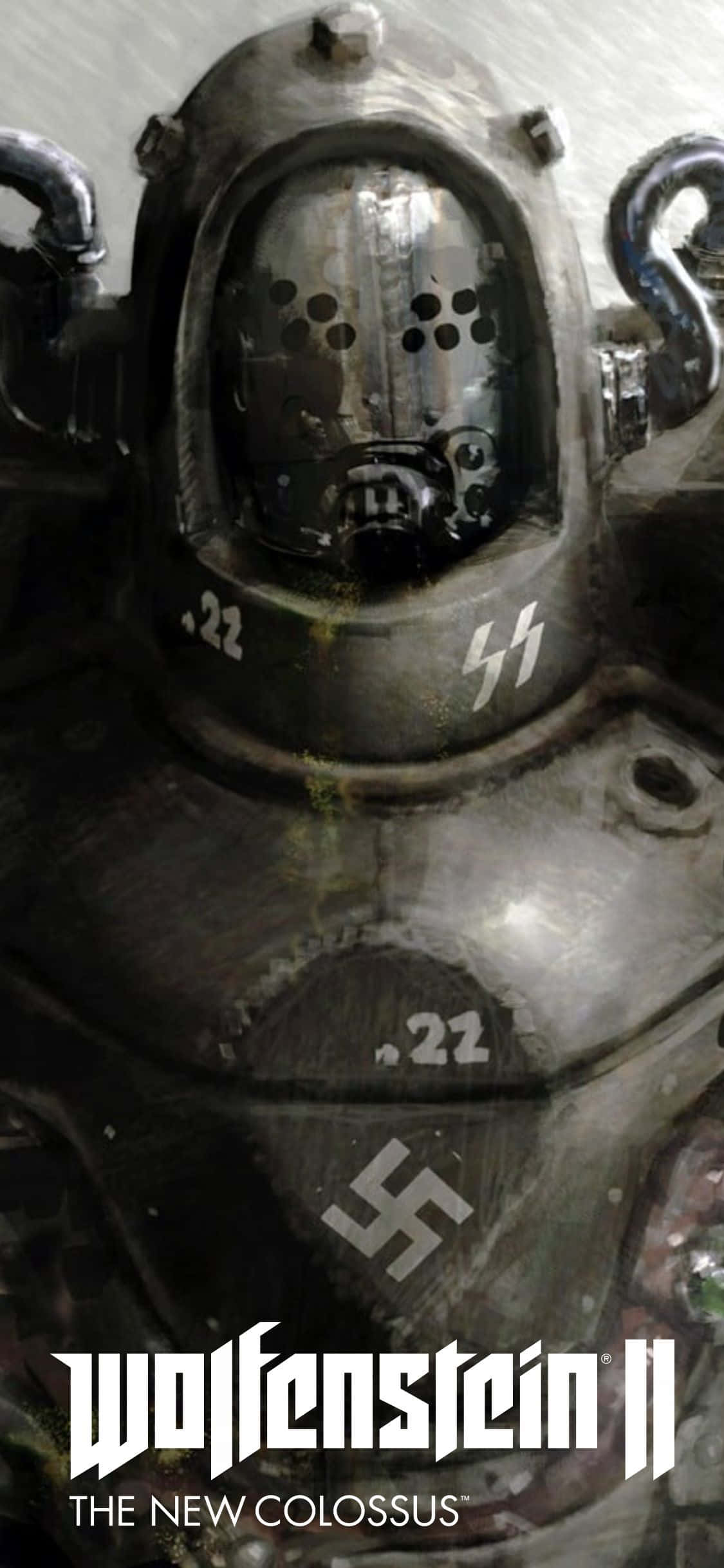 Fondo iPhone Xs Wolfenstein Ii Súper Soldado Gris Fondos de pantalla