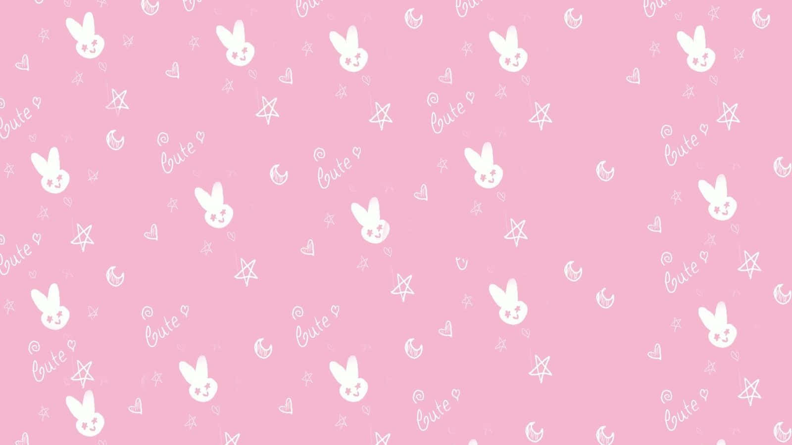 Fondo Kawaii Rosa Adorable con Ilustración Fondos de pantalla