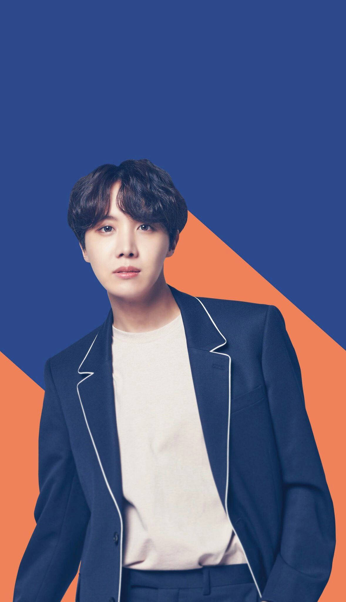 Fondo lindo de J-Hope de BTS en azul y naranja Fondos de pantalla