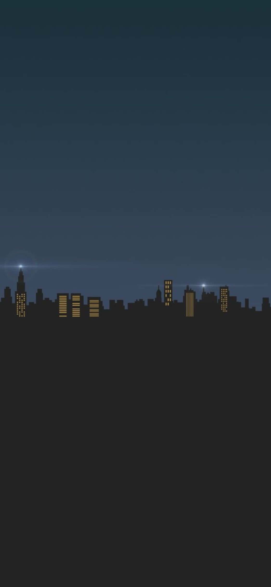 Fondo minimalista Noche en la ciudad para iPhone X Fondos de pantalla