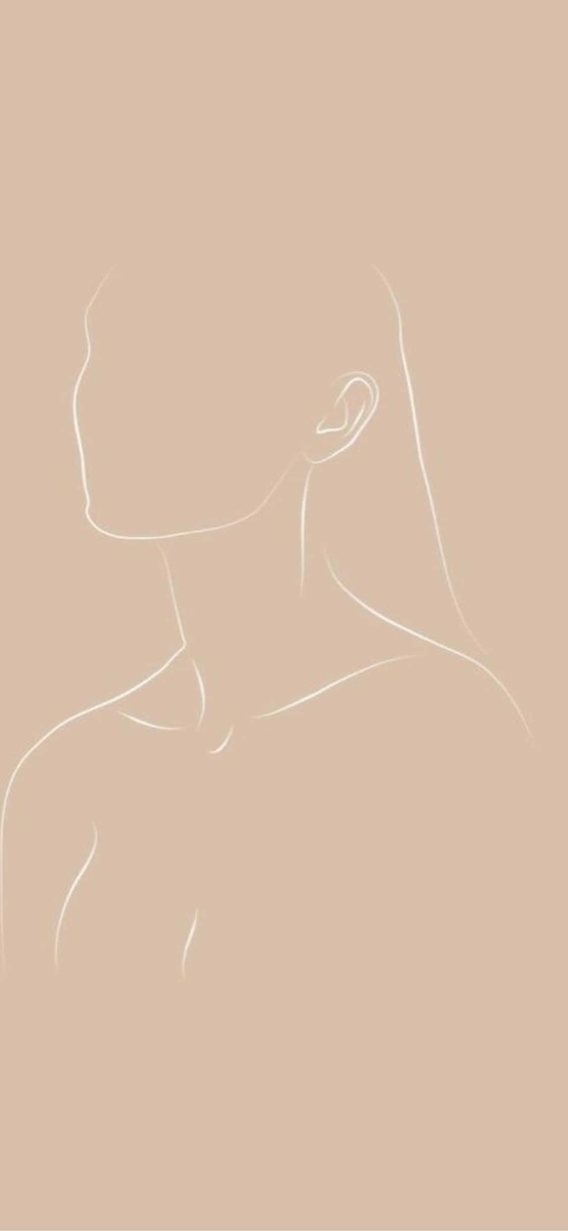 Fondo Minimalista de Arte Lineal de Dama para iPhone X Fondos de pantalla