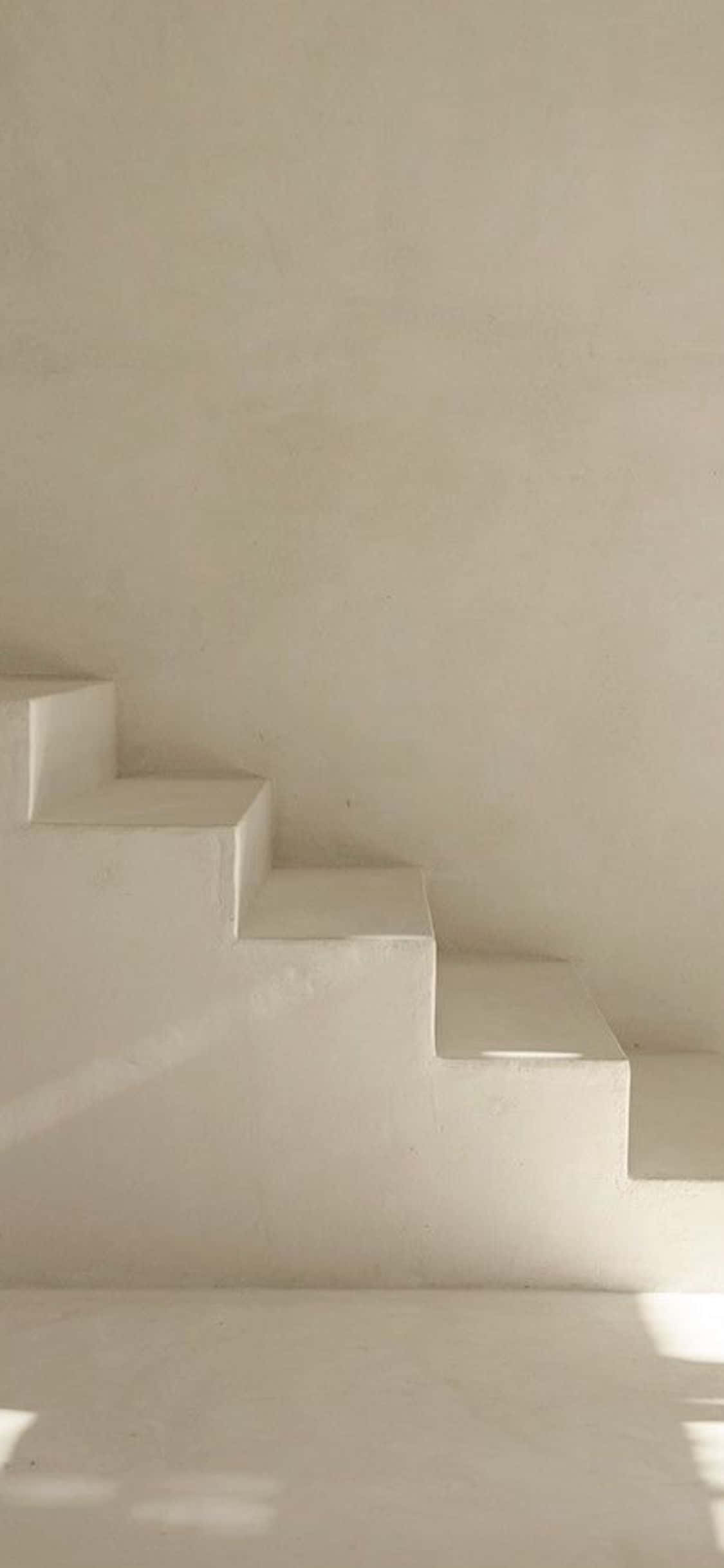 Fondo minimalista de escaleras en beige para iPhone X Fondos de pantalla