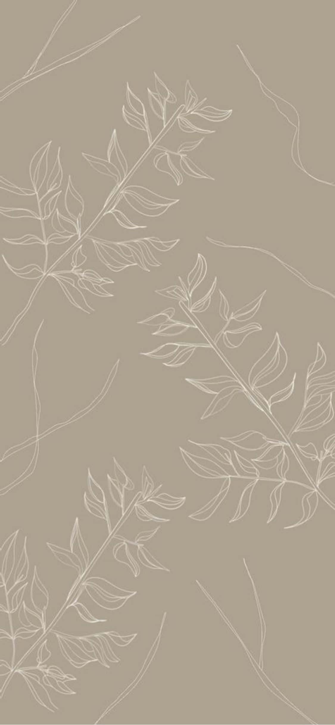 Fondo Minimalista de Hojas en Línea para iPhone X Fondos de pantalla
