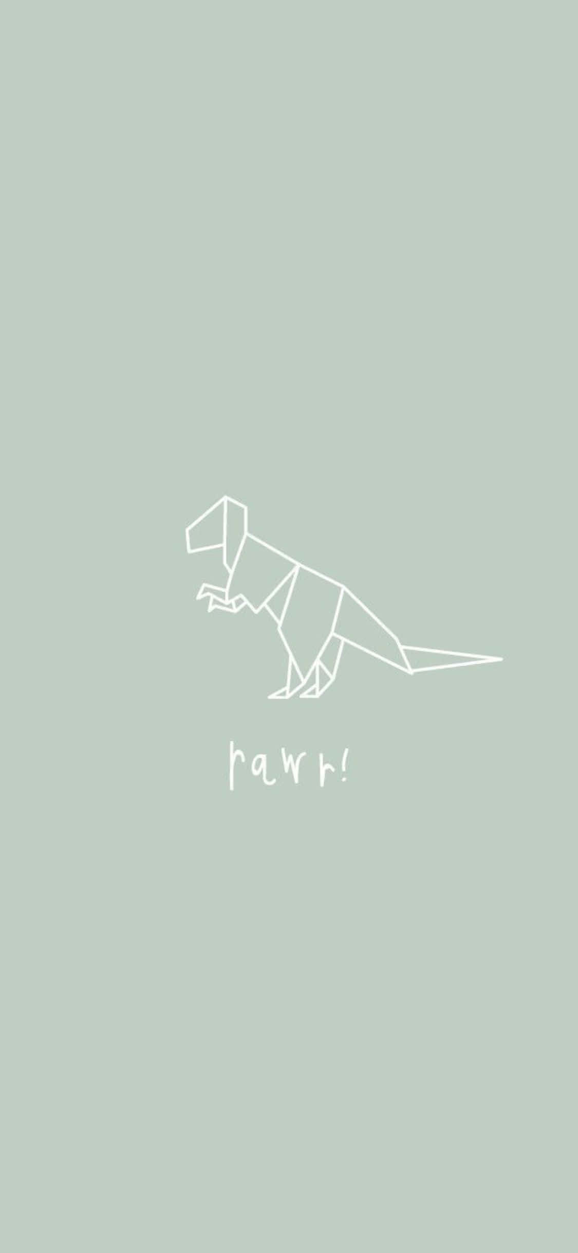 Fondo Minimalista Dibujo de Dinosaurio para iPhone X Fondos de pantalla