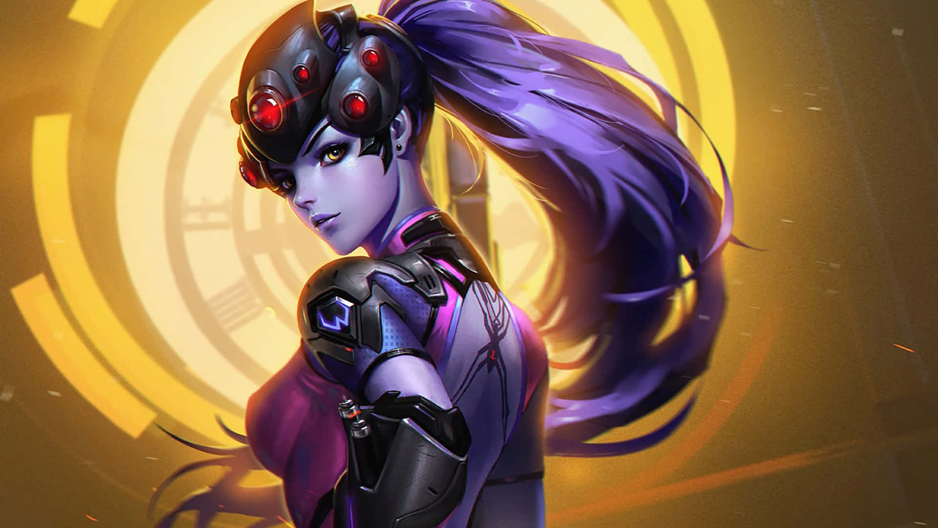 Fondo Morado de Widowmaker de Overwatch en 1920x1080 Fondos de pantalla