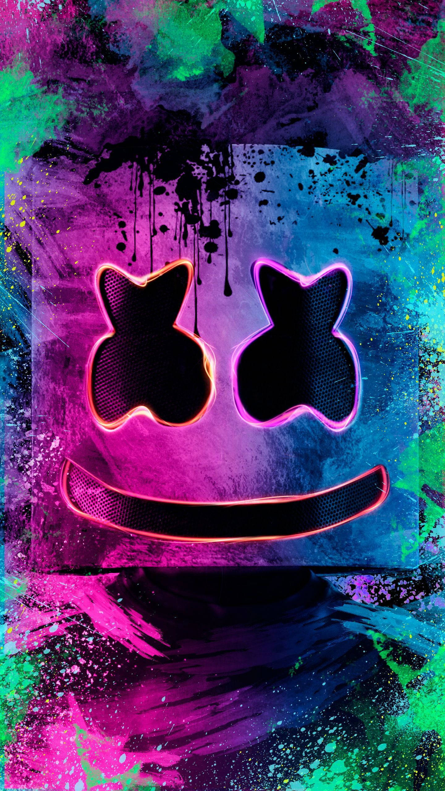 Fondo Morado Verde Marshmello HD iPhone Fondos de pantalla
