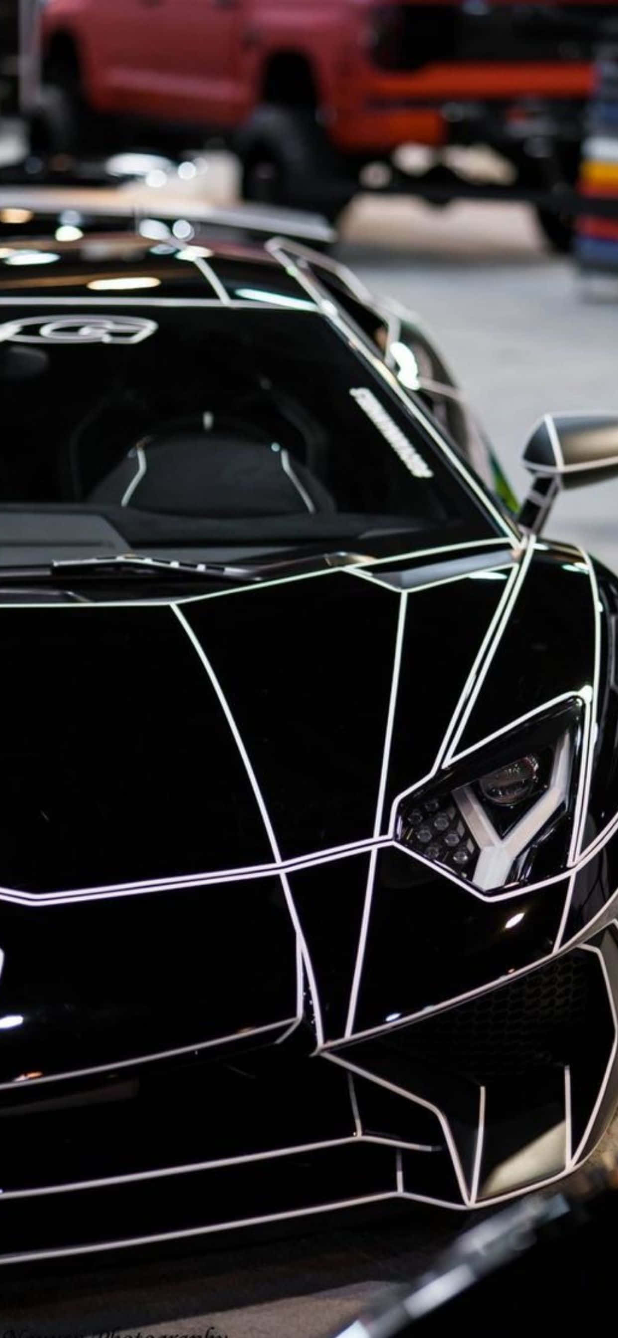 Fondo Negro Brillante del iPhone XS Max con Lamborghini Fondos de pantalla