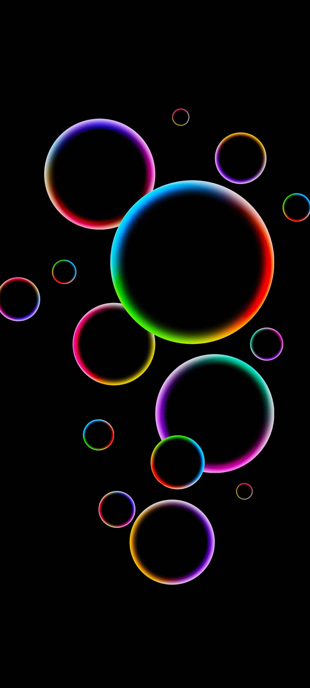 fondo negro con círculos coloridos Fondos de pantalla