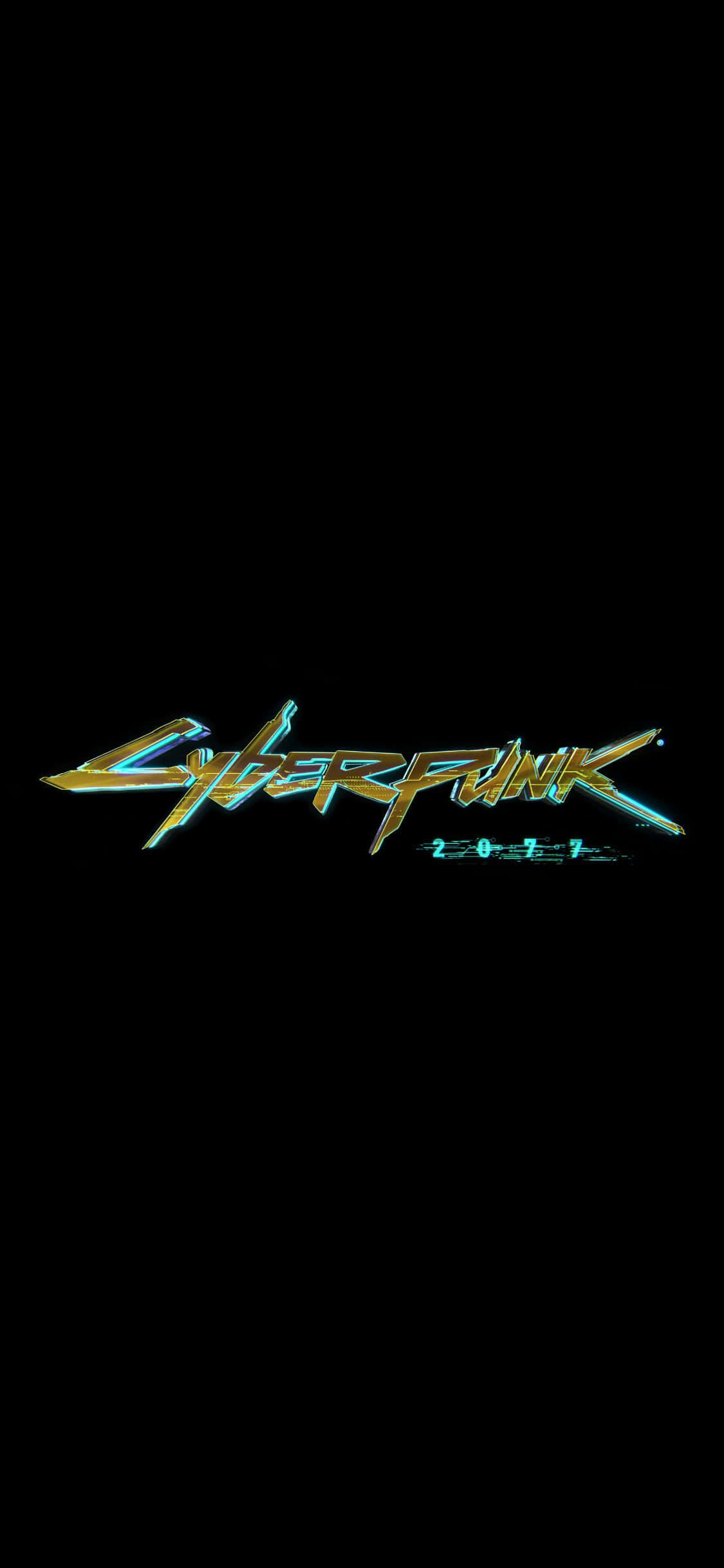 Fondo negro con logo de Cyberpunk 2077 para iPhone XS Max Fondos de pantalla