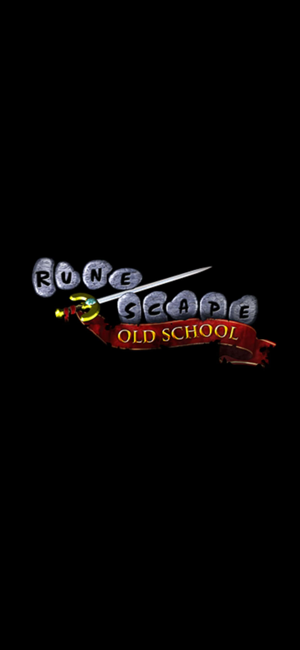 Fondo negro con logo de Runescape Oldschool para iPhone XS Max Fondos de pantalla