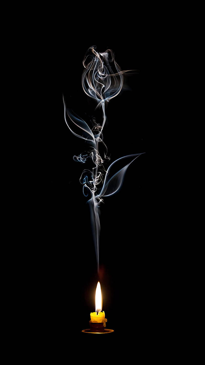 Fondo Negro Elegante con Vela y Flor Fondos de pantalla