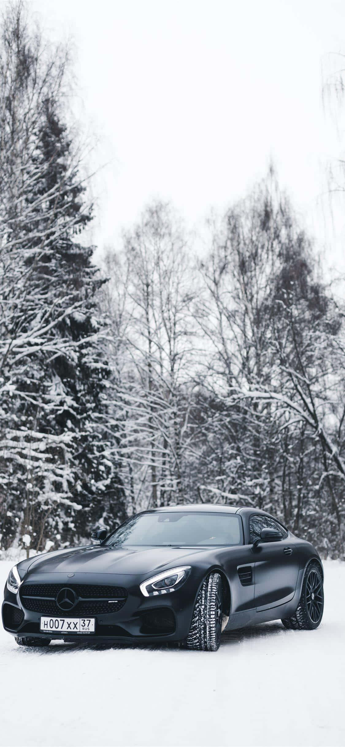 Fondo negro nevado GT iPhone Xs Mercedes AMG Fondos de pantalla
