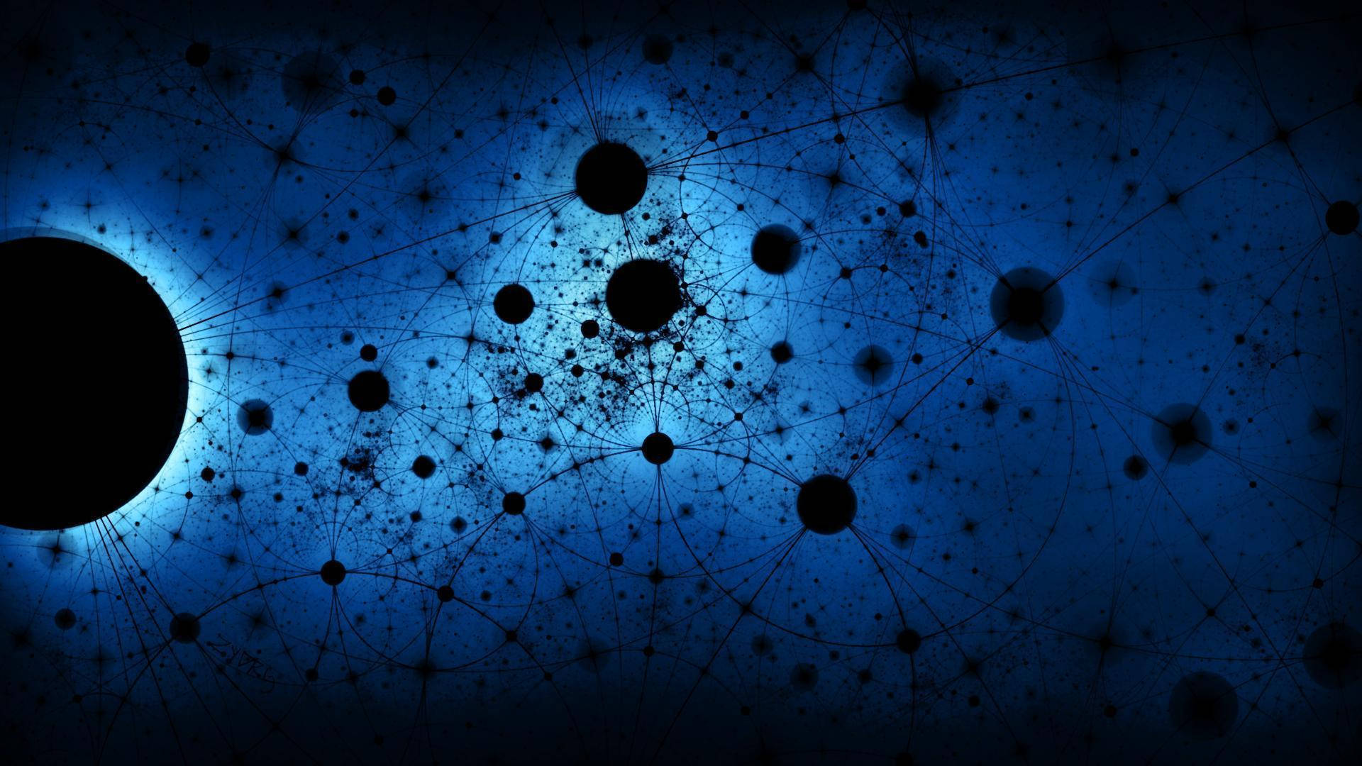 Fondo negro y azul con arte de teselación Fondos de pantalla