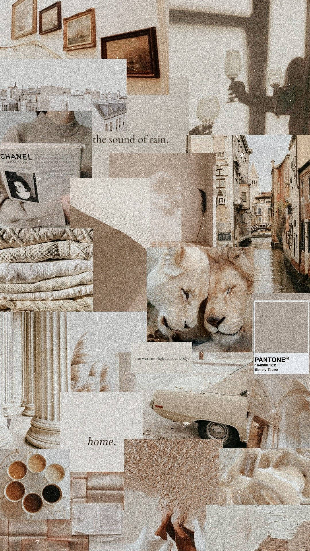 Fondo neutro de collage marrón claro Fondos de pantalla