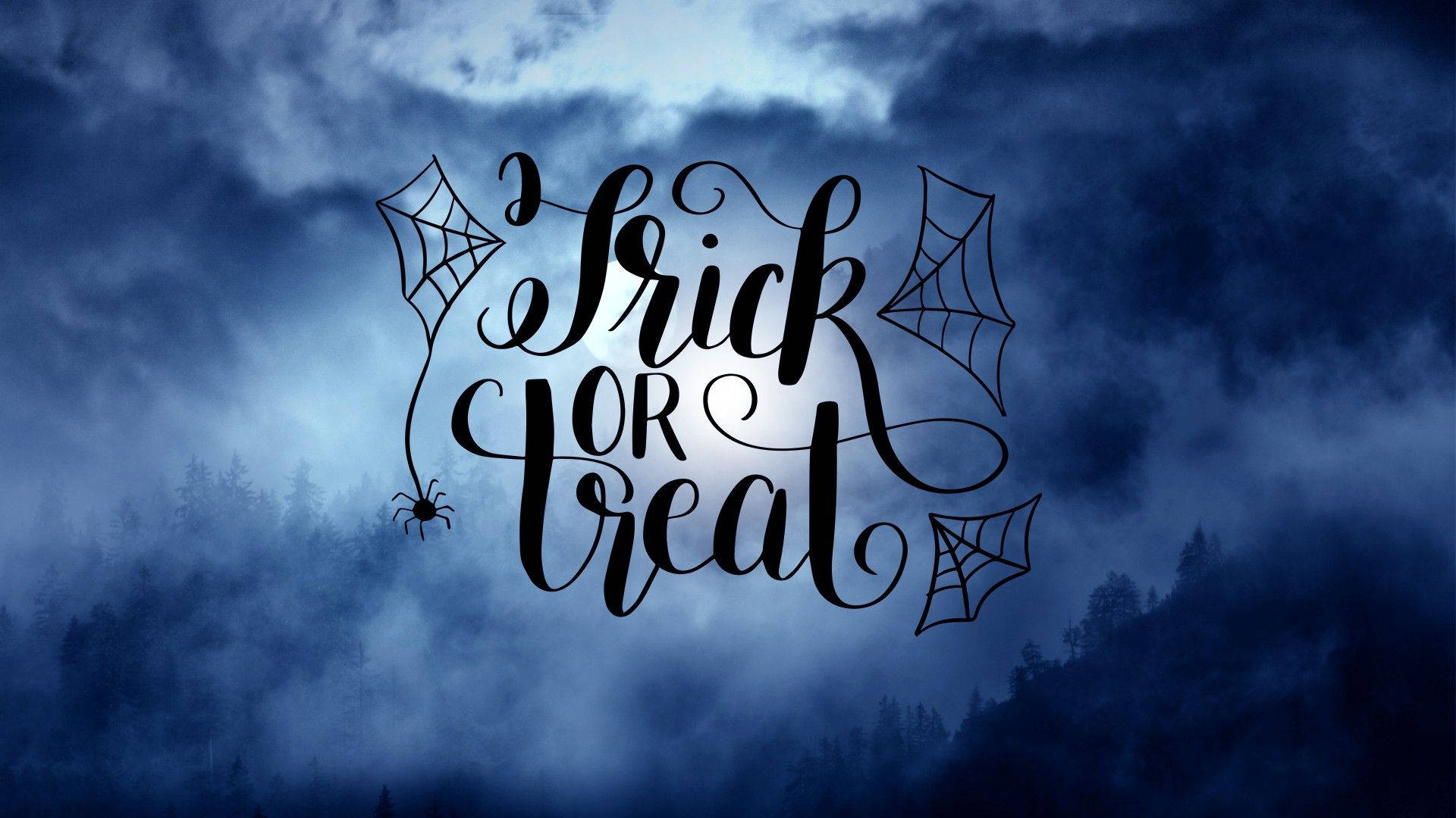 Fondo Nublado de Telaraña para Trick or Treat Fondos de pantalla