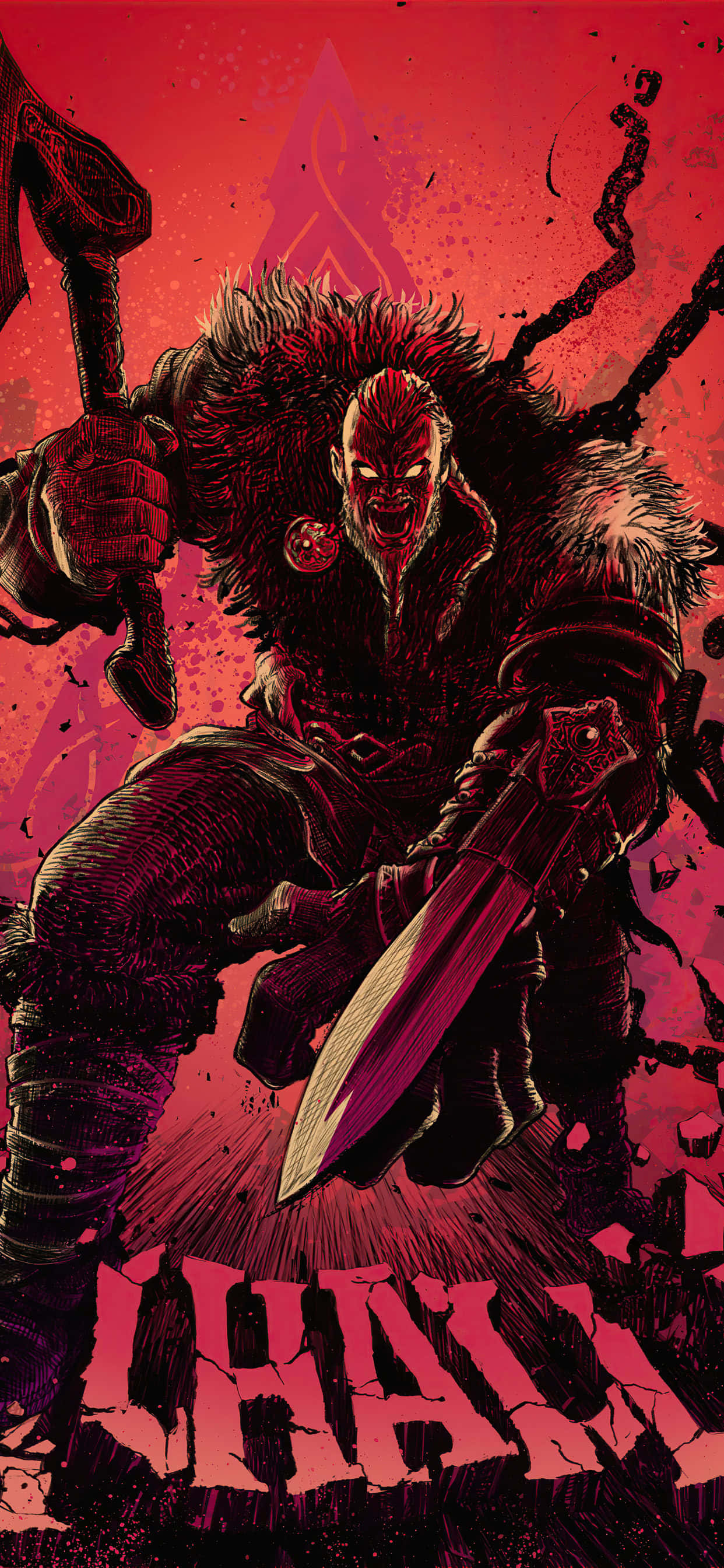 Obra de arte digital de Eivor para fondo de iPhone Xs Max de Assassin's Creed Valhalla Fondos de pantalla
