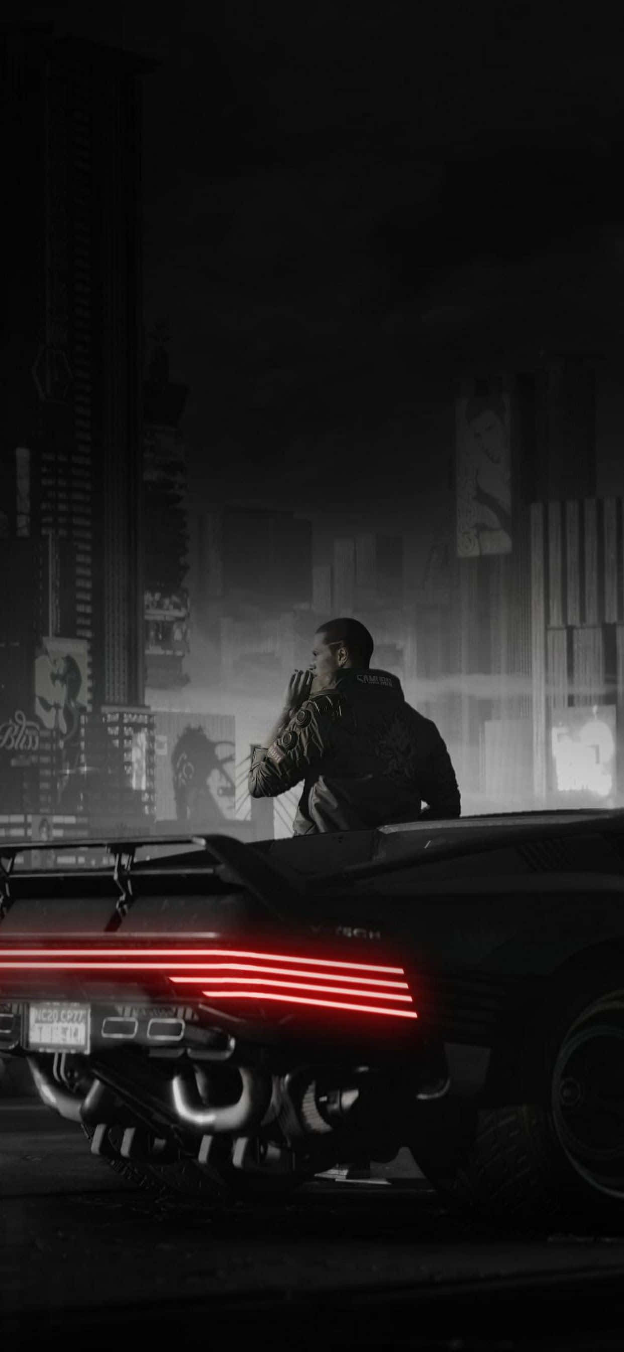 Fondo oscuro iPhone XS Max Cyberpunk 2077 Fondos de pantalla