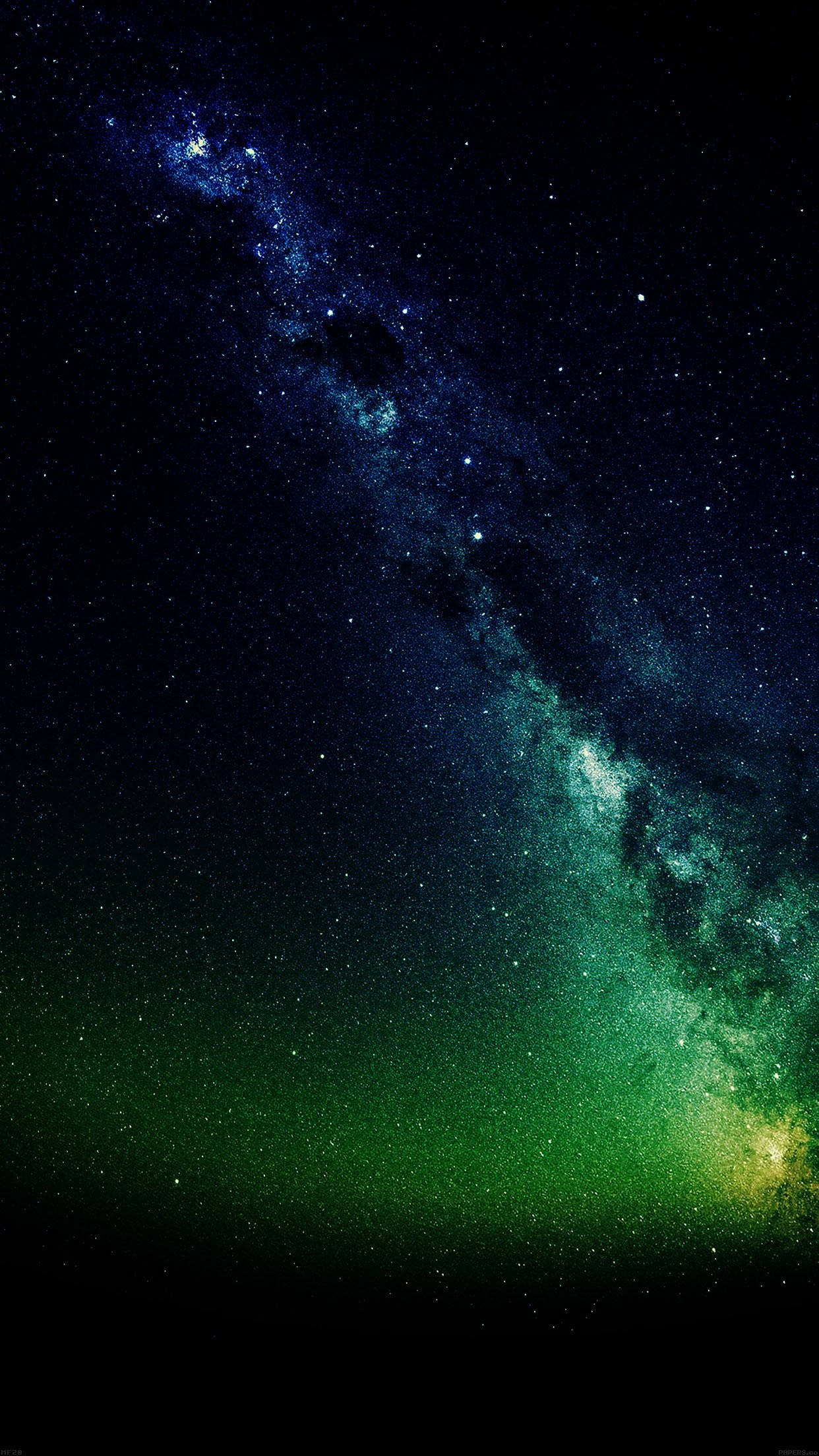 Fondo Oscuro Verde de la Vía Láctea para iPhone Fondos de pantalla