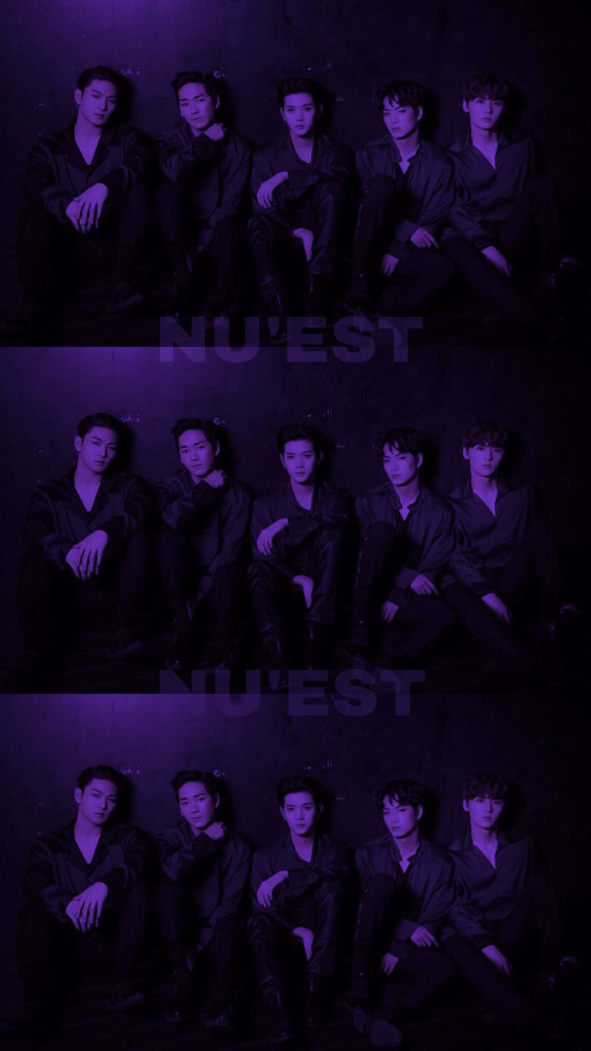 Fondo oscuro violeta del grupo Kpop Nuest Fondos de pantalla