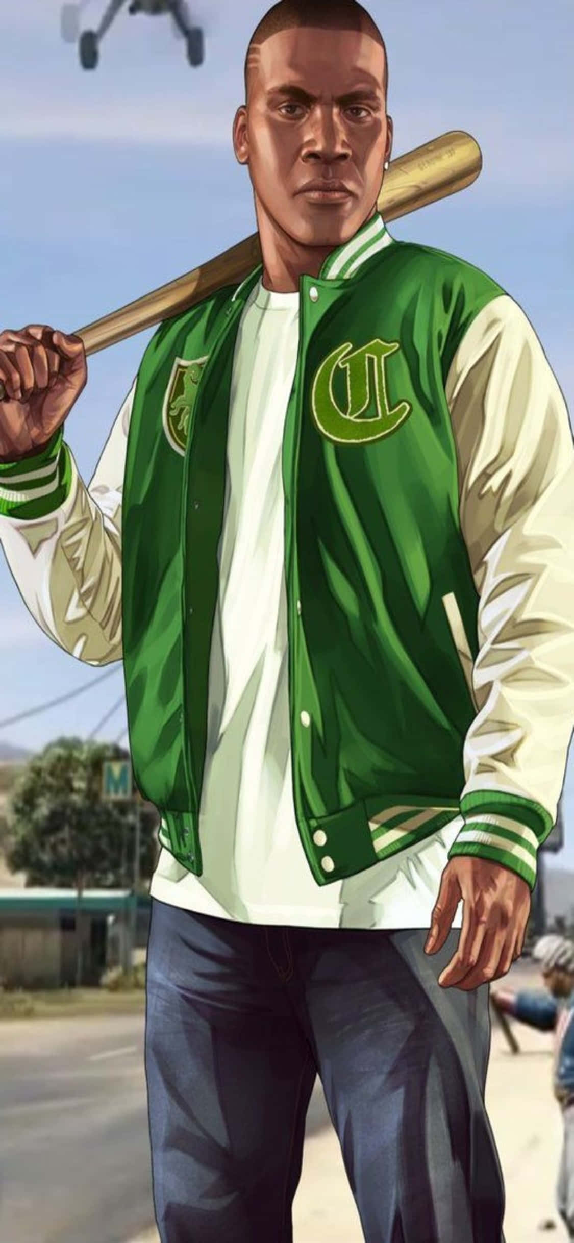 Fondo para iPhone X de Grand Theft Auto V con chamarra deportiva Fondos de pantalla