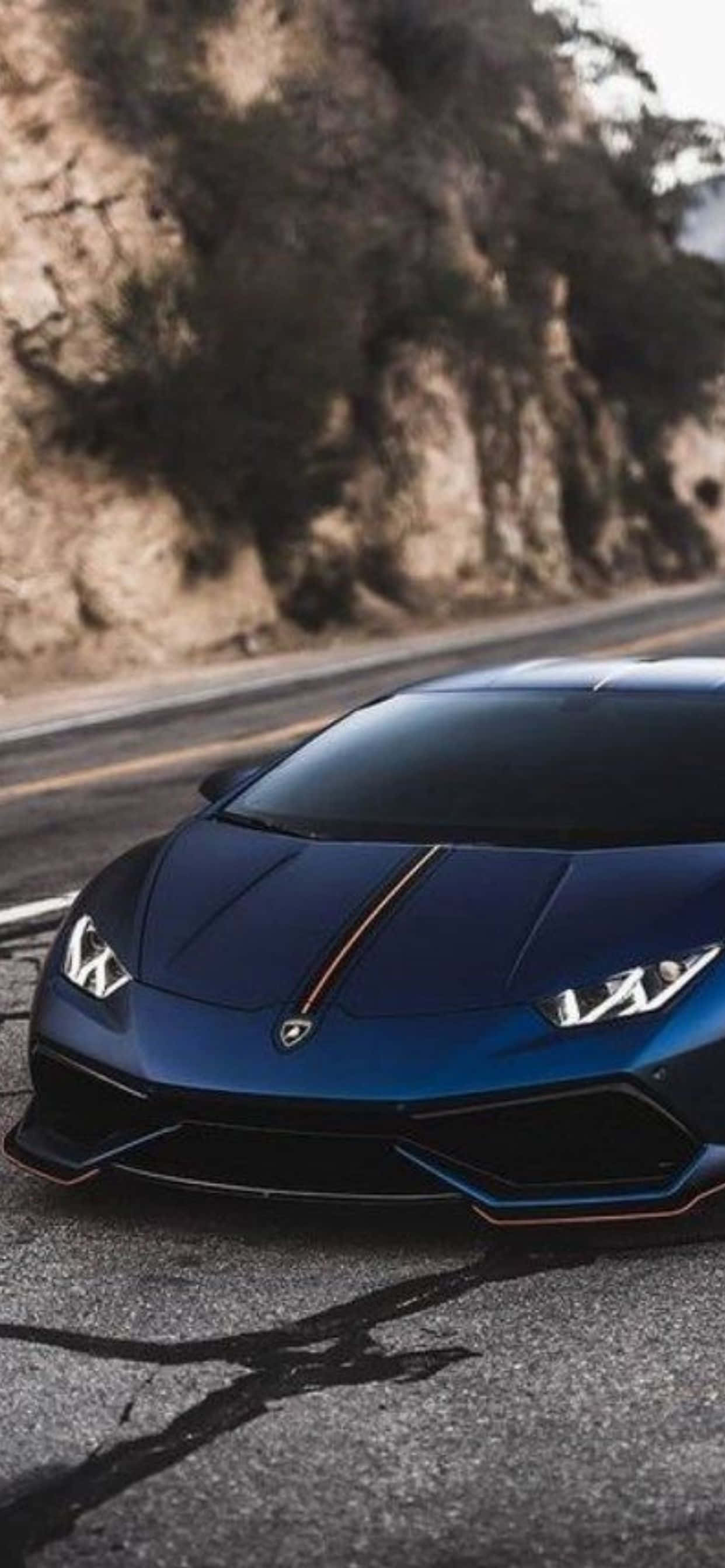 Fondo para iPhone XS Max con Lamborghini Huracán Azul Fondos de pantalla