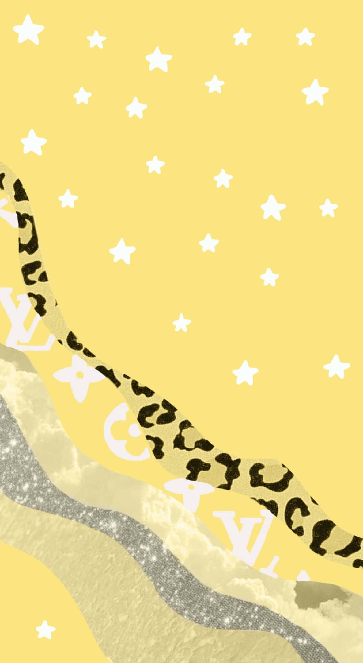 Fondo pastel amarillo lindo con estrellas y patrones Fondos de pantalla