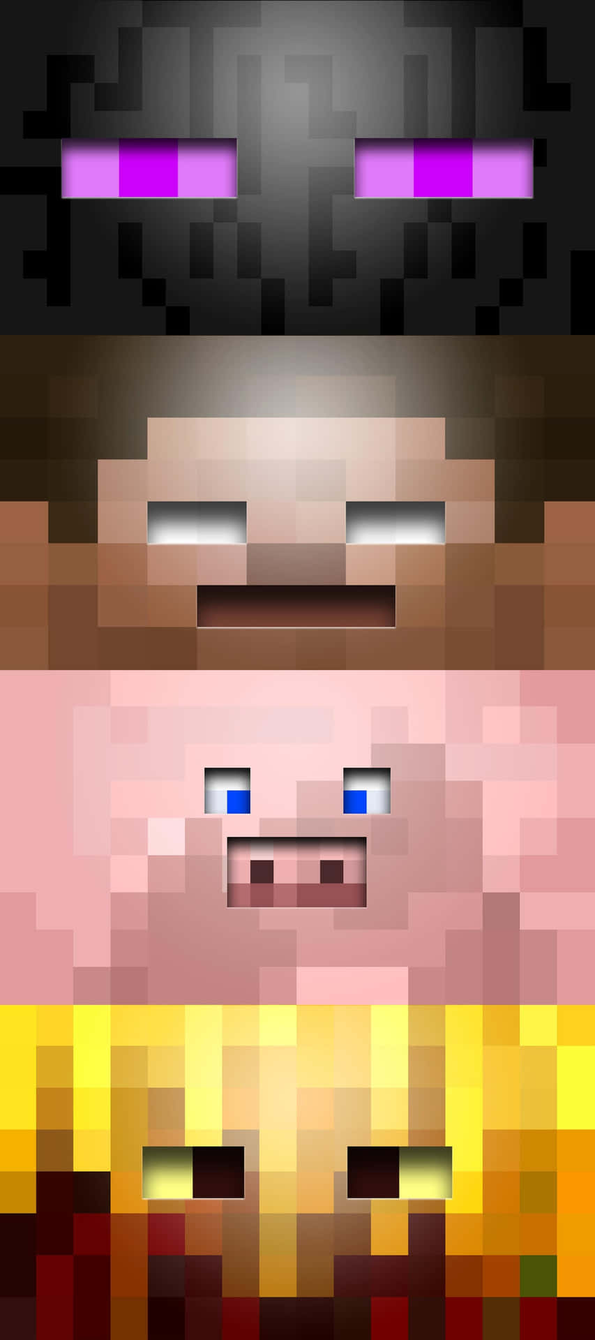 Fondo Pixel 3xl de Minecraft con Caras de Personajes Fondos de pantalla