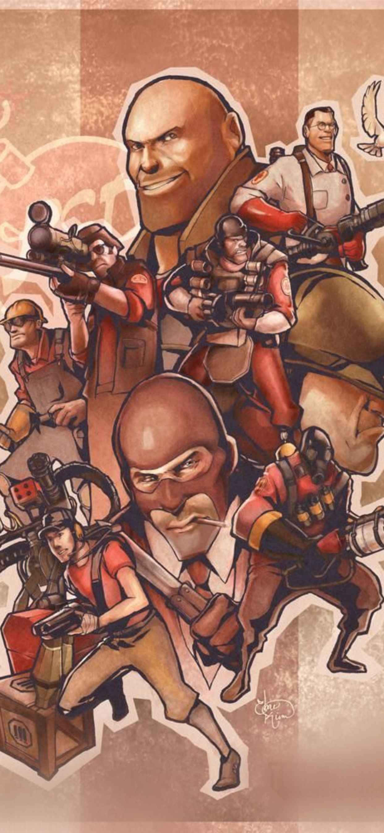 Fondo Pop Art Team Red iPhone Xs Max Team Fortress 2 Fondos de pantalla