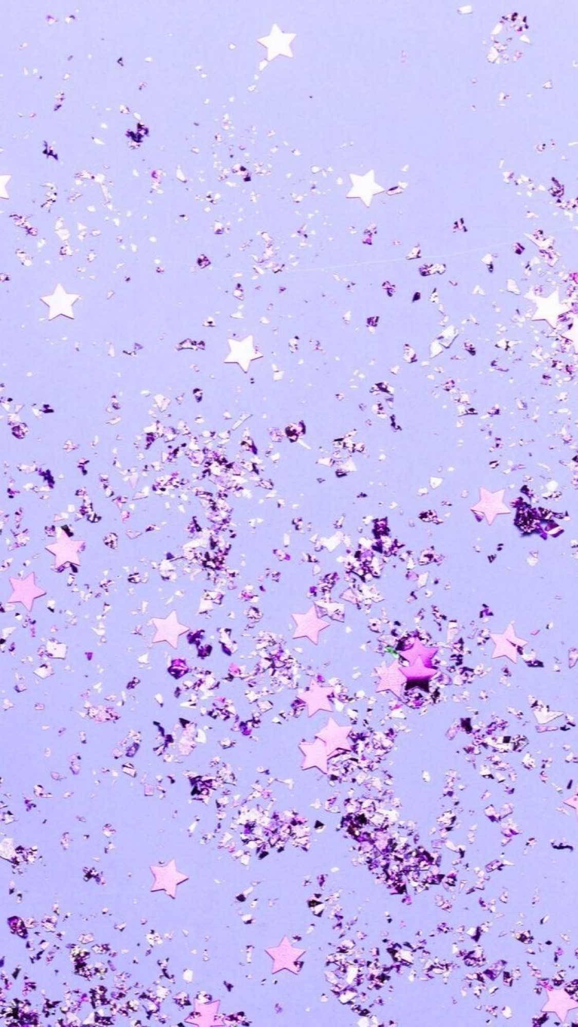 Fondo Preppy Púrpura con Brillo y Estrellas Fondos de pantalla