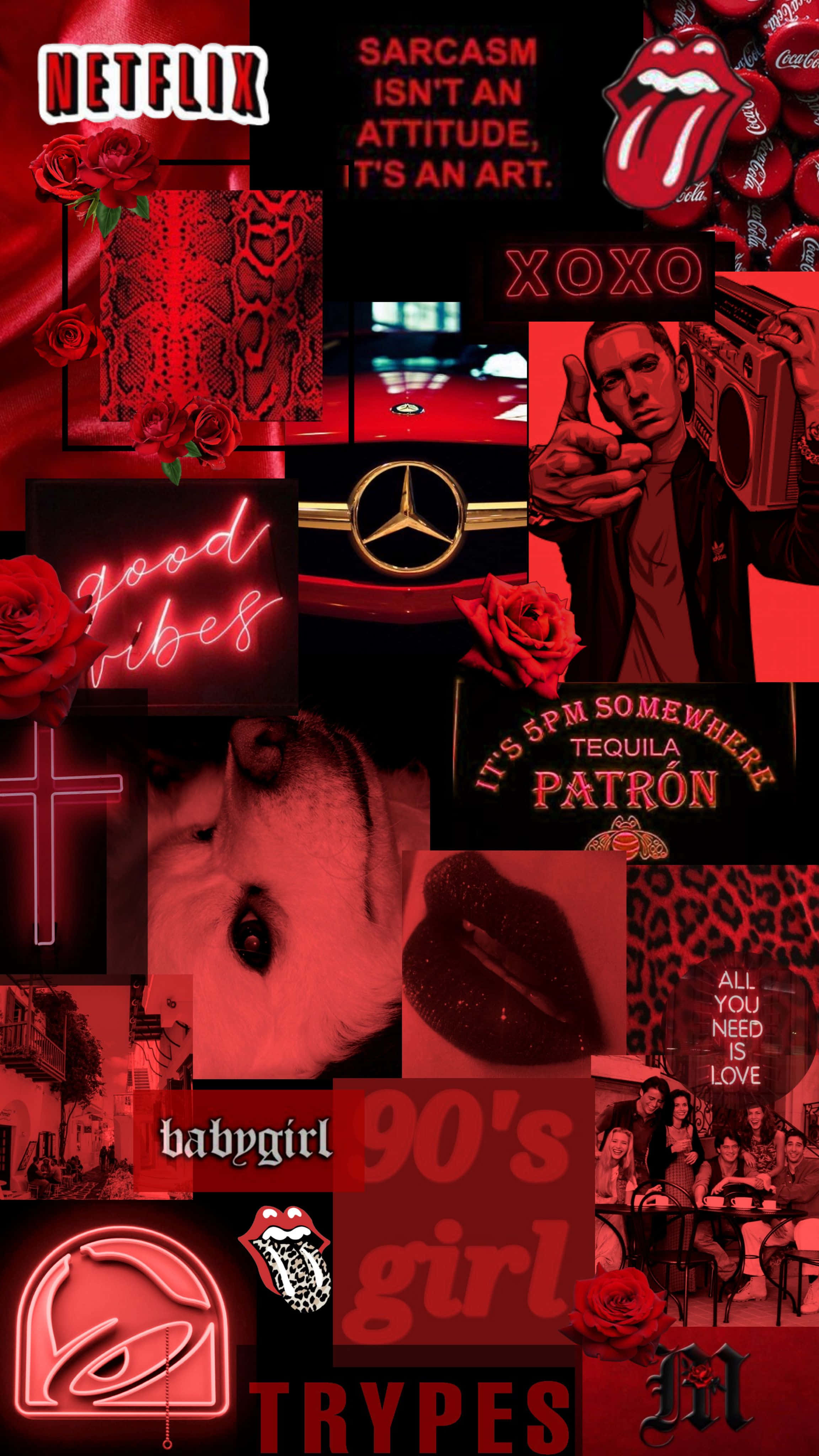 Fondo rojo estético de chica mala Fondos de pantalla